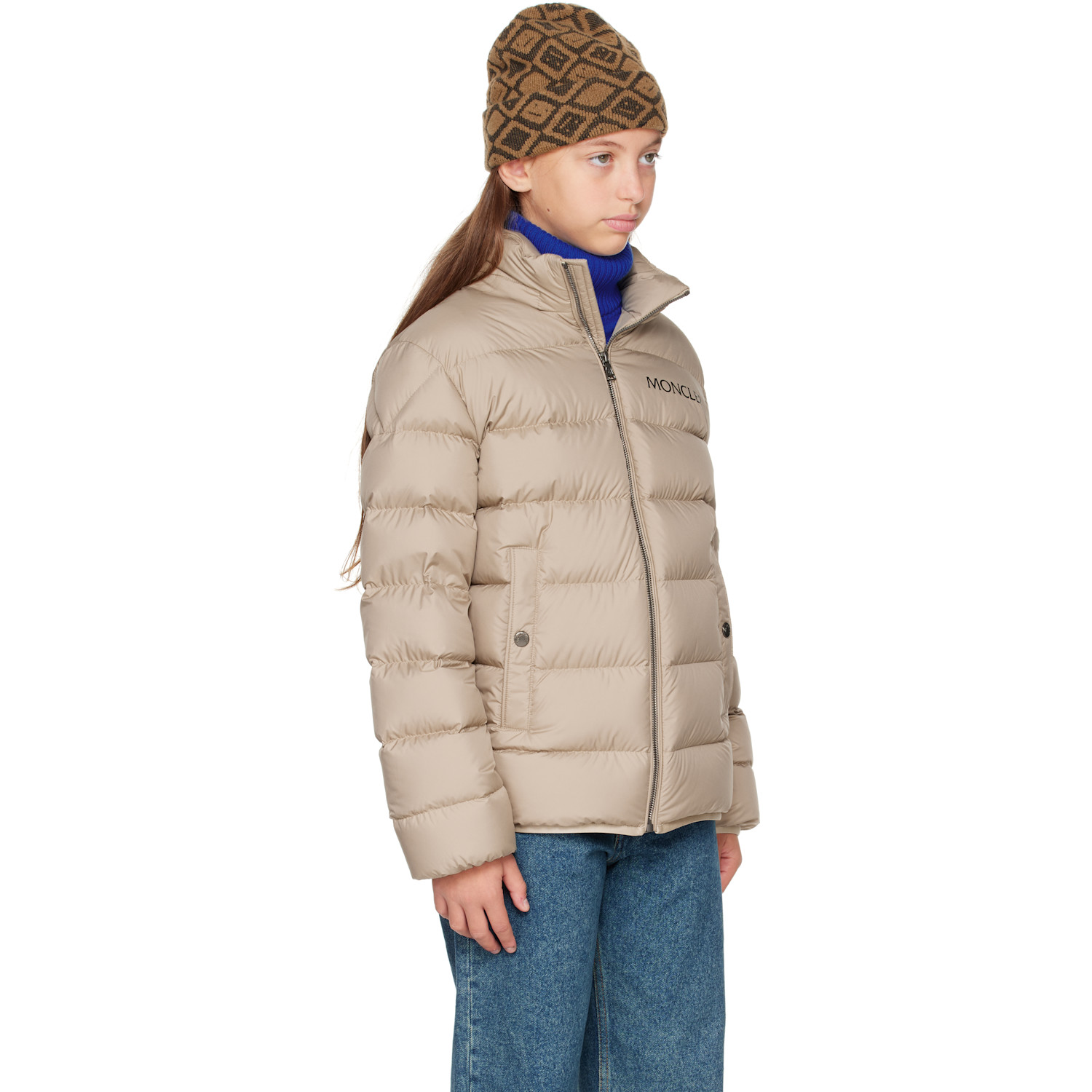  Moncler Enfant Big Kids Beige Bajan Hooded Down Jacket 