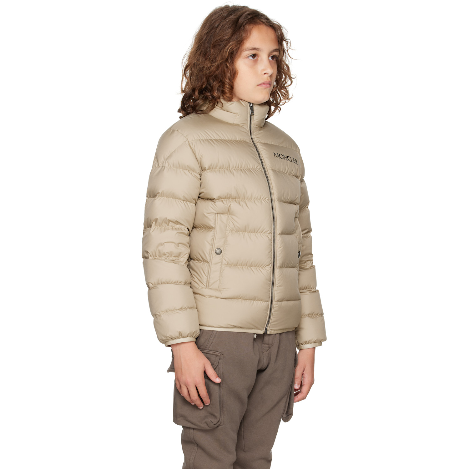  Moncler Enfant Big Kids Beige Bajan Down Jacket 