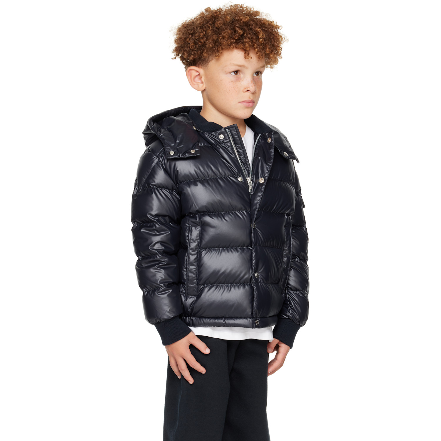  Moncler Enfant Big Kids Navy Manaem Hooded Down Jacket 