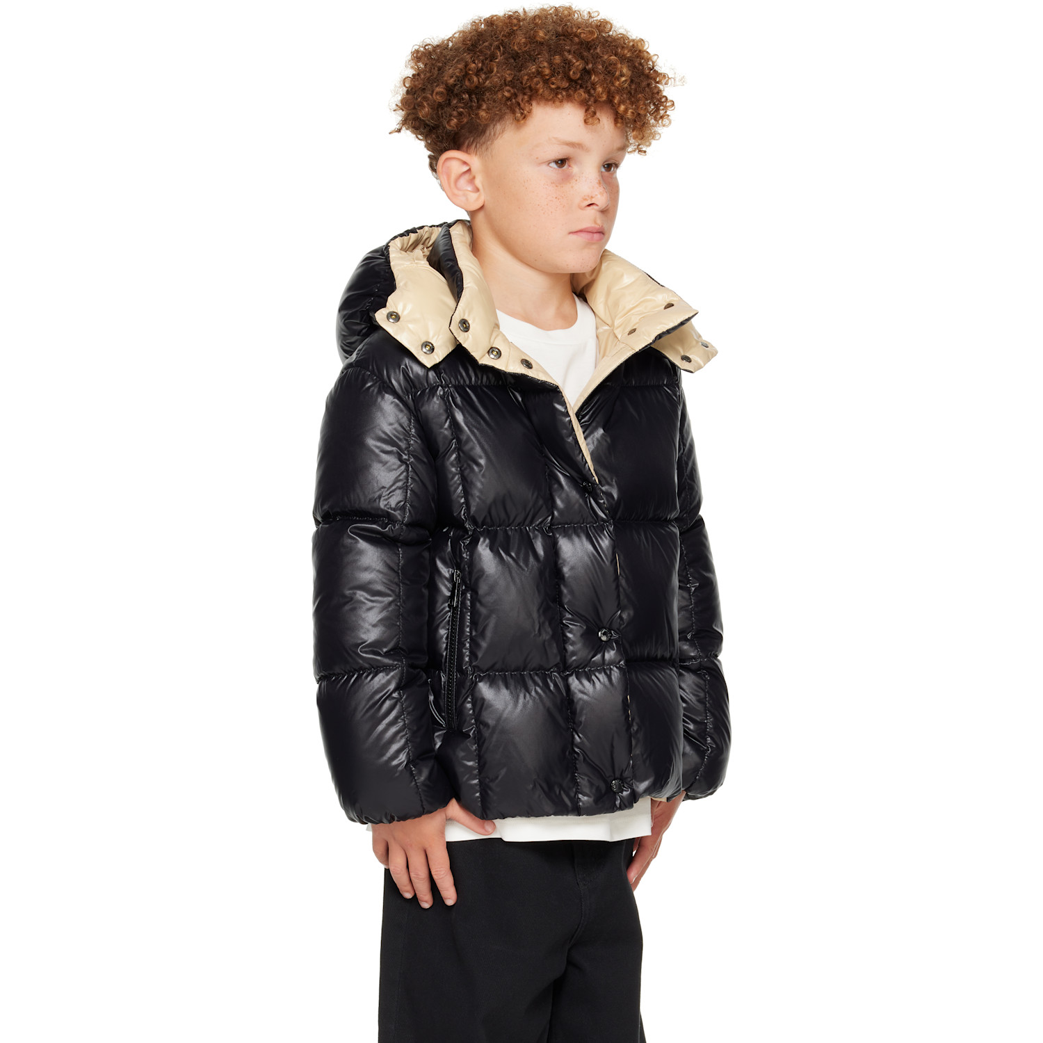  Moncler Enfant Big Kids Black Parana Hooded Down Jacket 