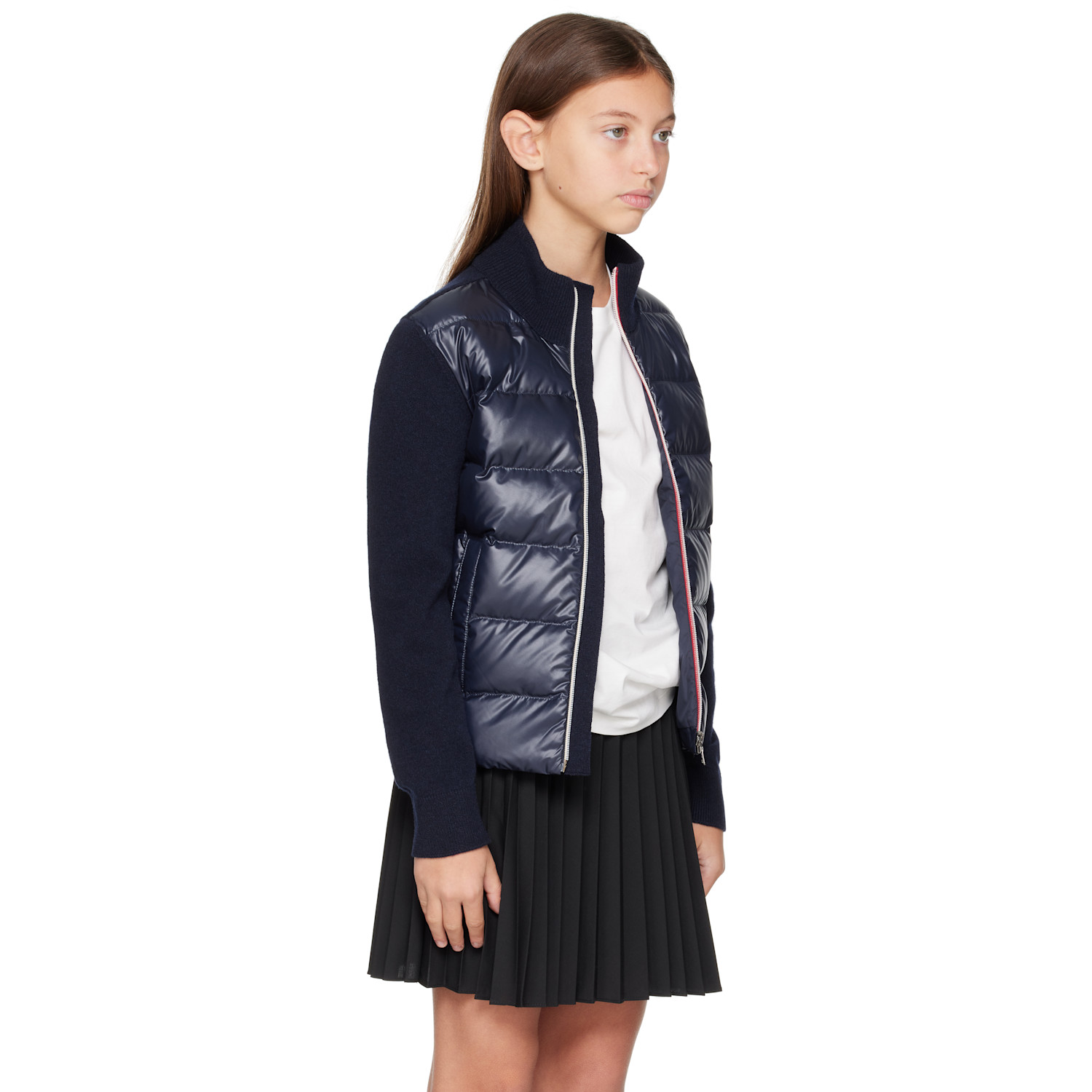  Moncler Enfant Big Kids Navy Cardigan Down Jacket 