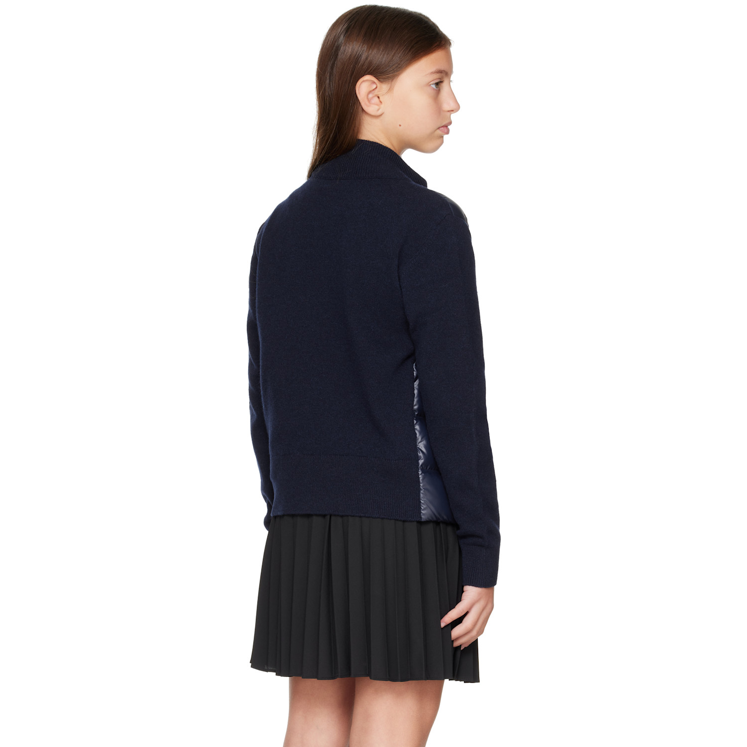  Moncler Enfant Big Kids Navy Cardigan Down Jacket 