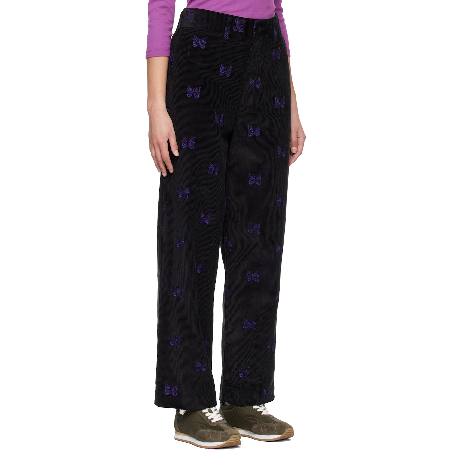  Needles Black Straight Trousers 