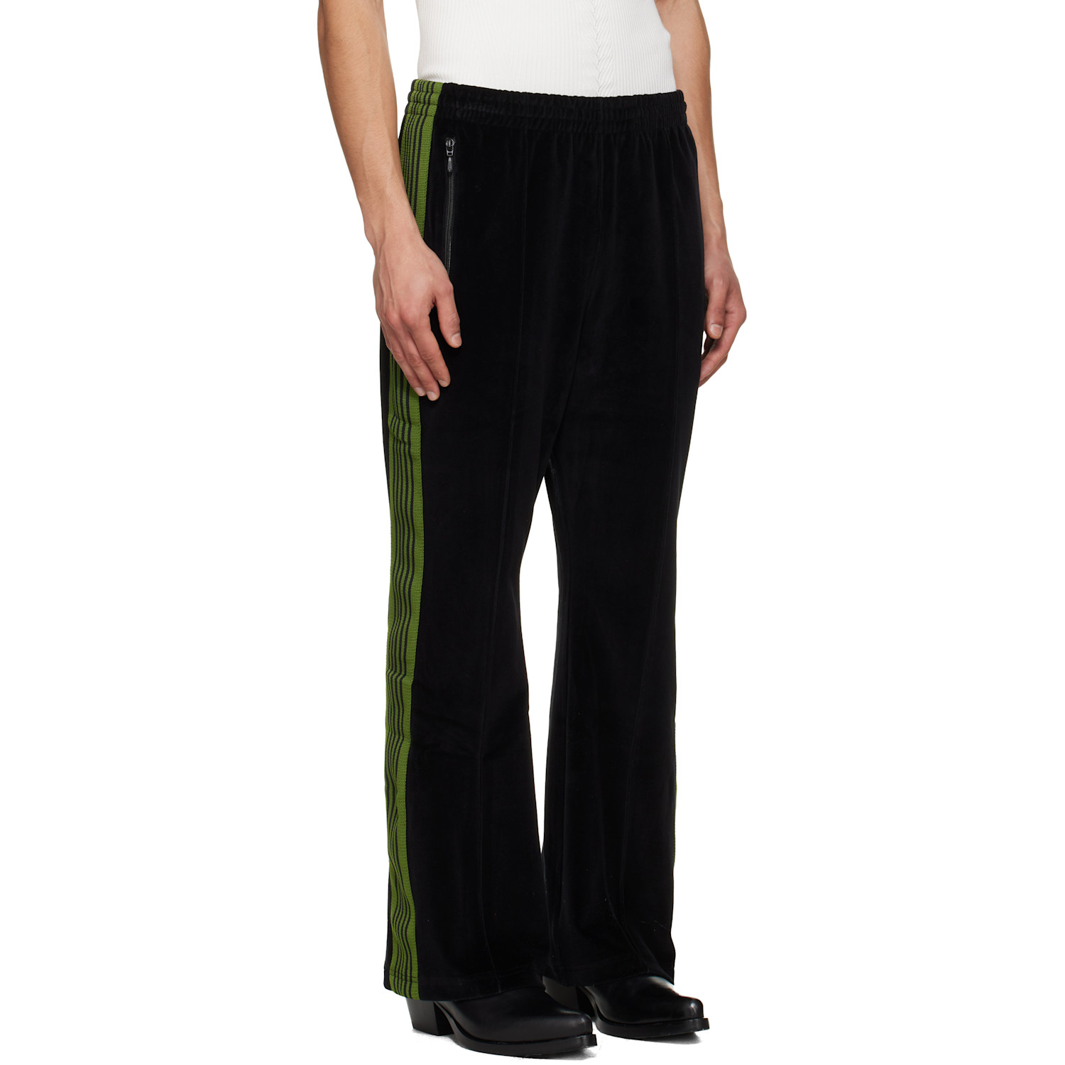  Needles Black Boot-cut Track Pants 