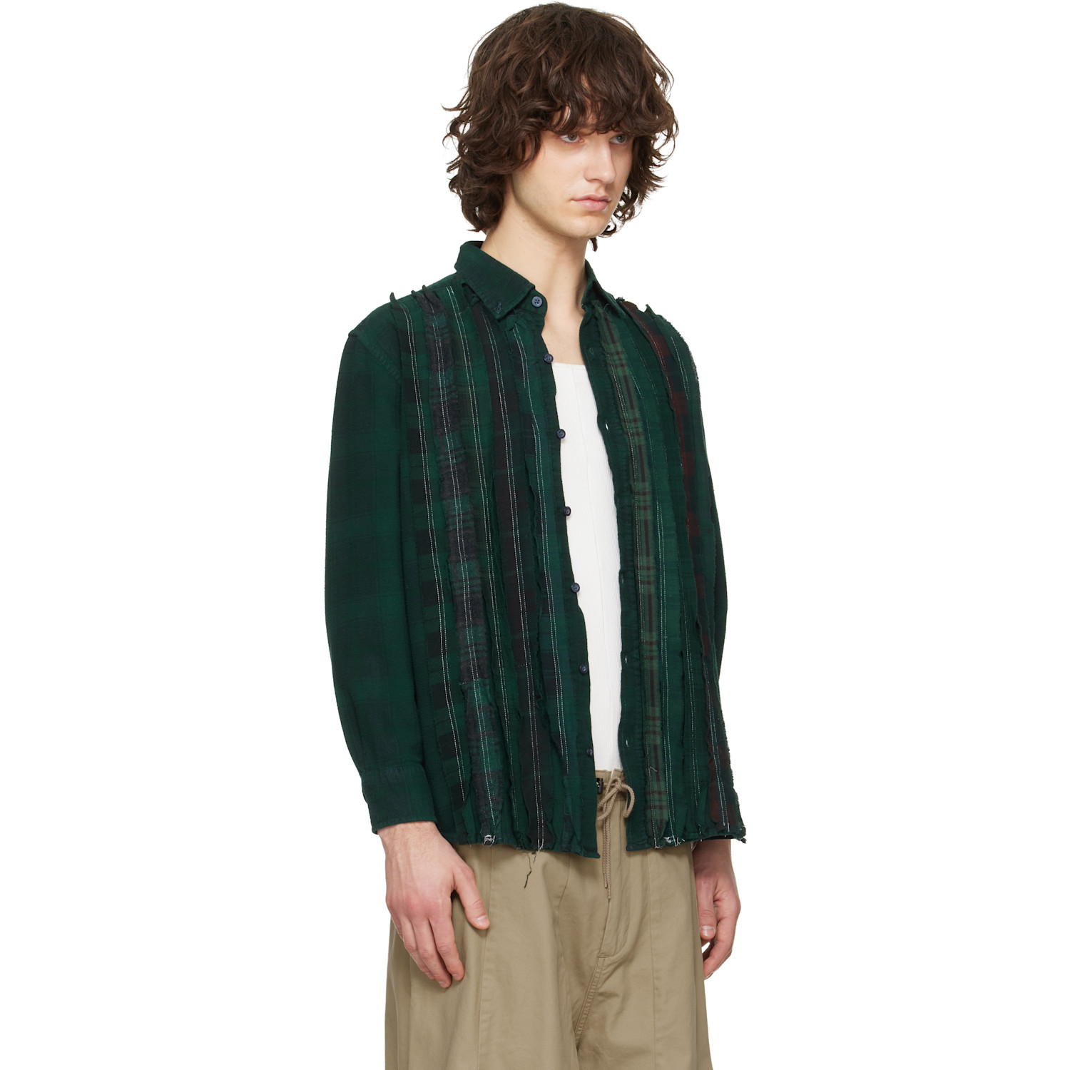  Needles Green Flannel Ribbon Shirt 