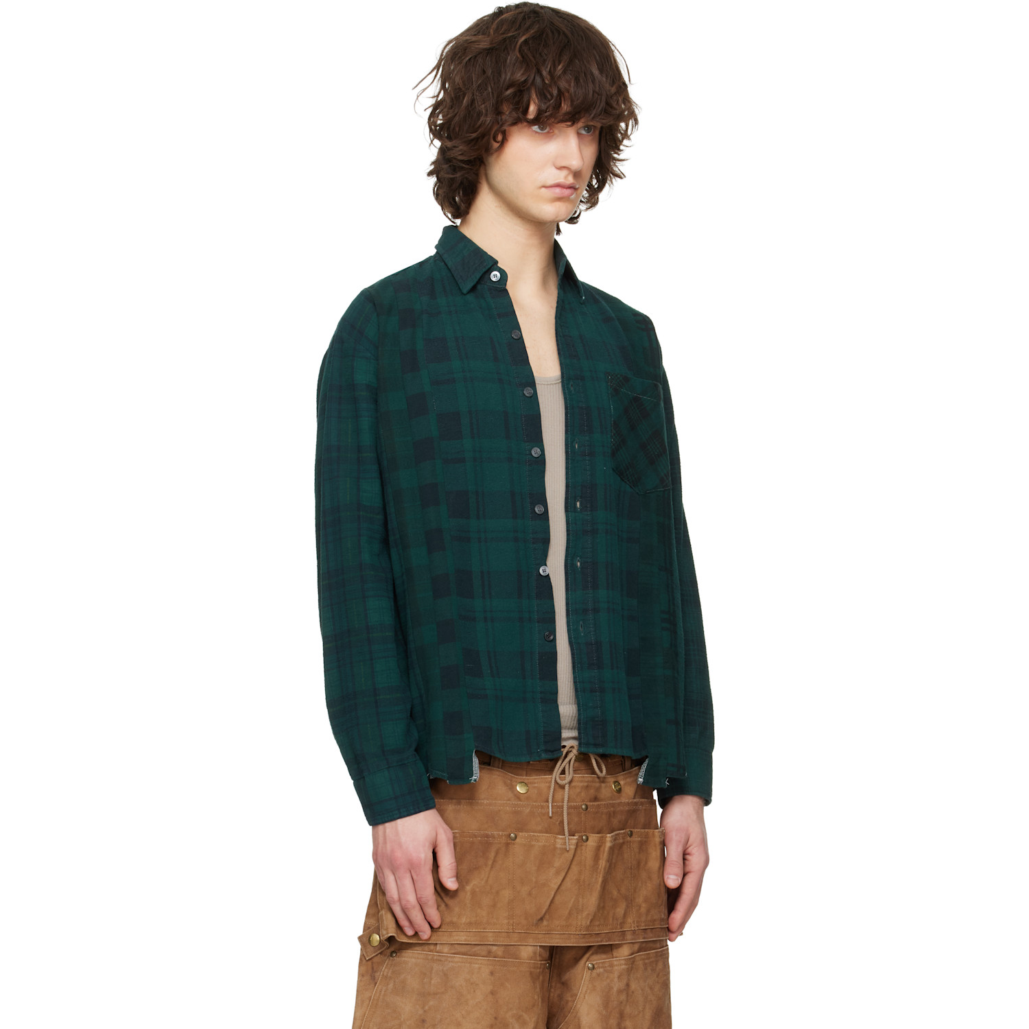  Needles Green Flannel 7 Cuts Shirt 