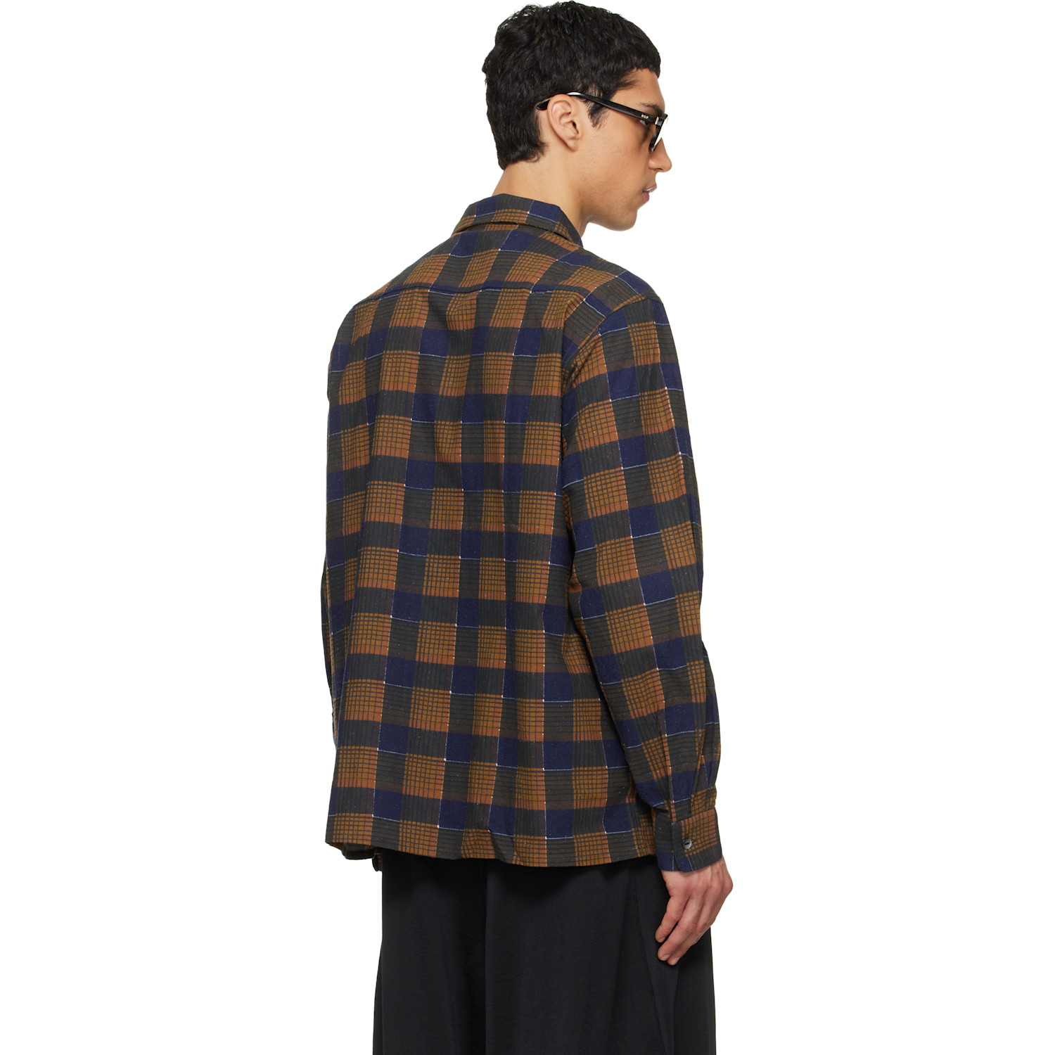  Needles Brown & Navy One-up Printed Flannel Shirt 