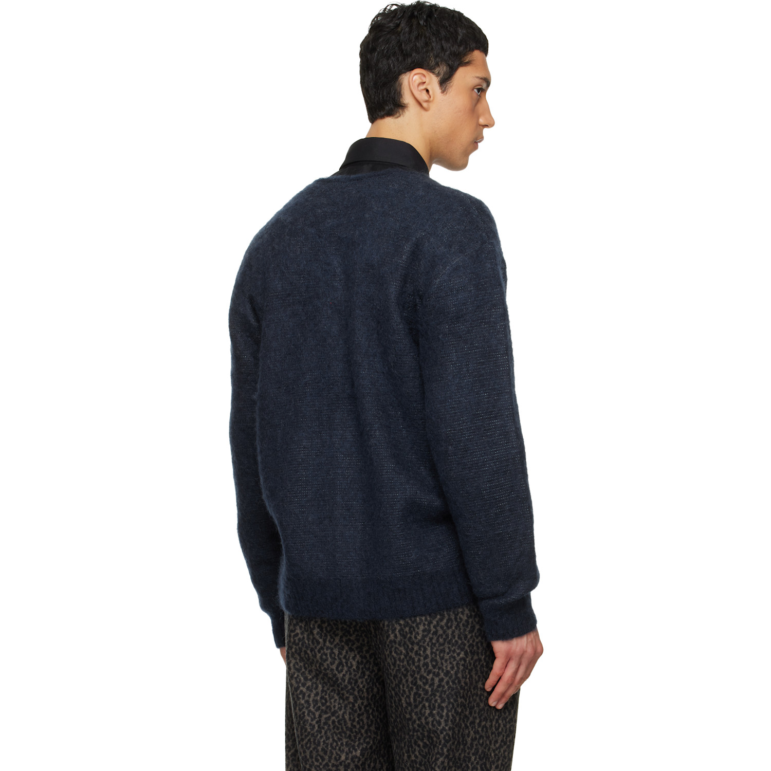  Needles Navy Mohair Emblem Cardigan 