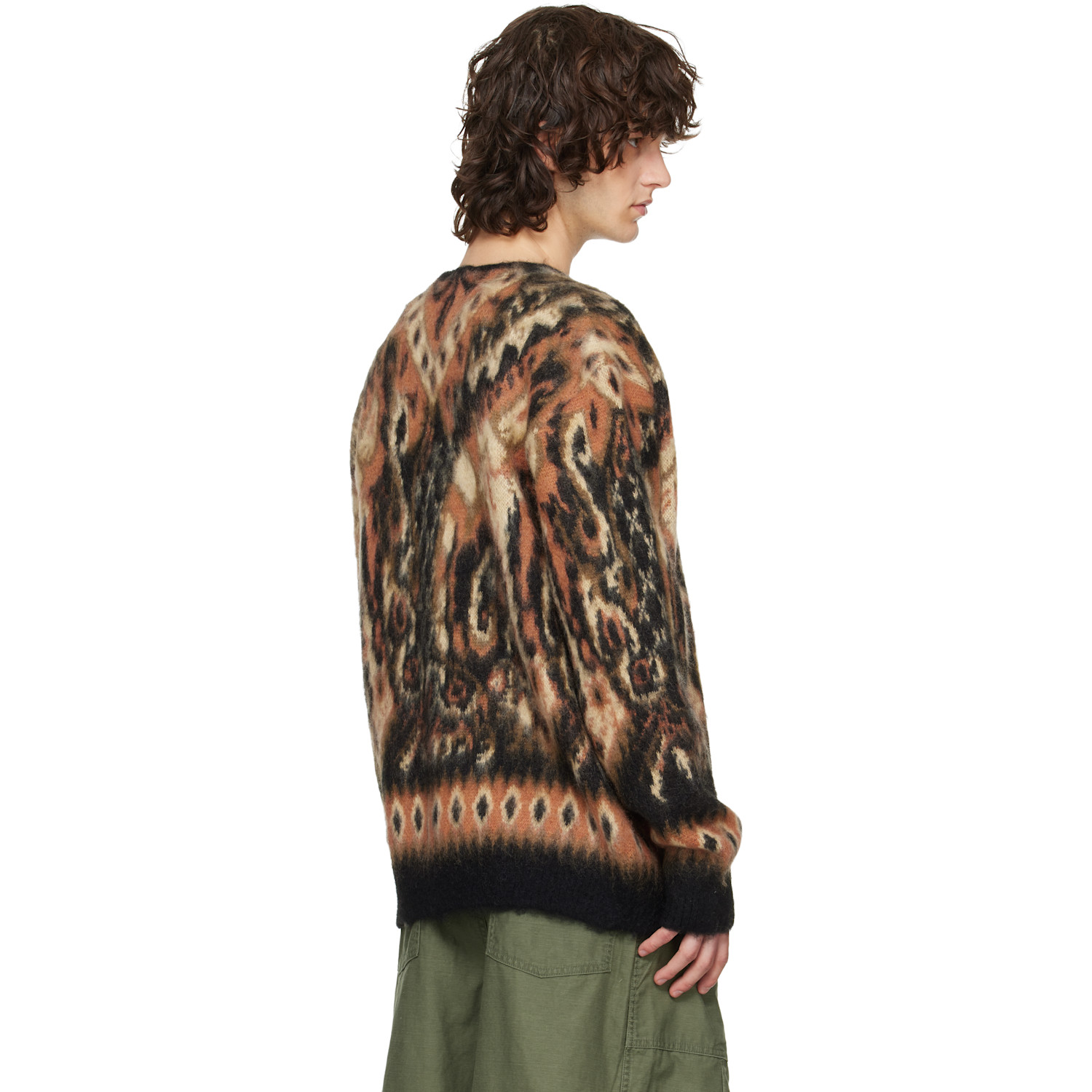  Needles Black & Brown Mohair Paisley Cardigan 