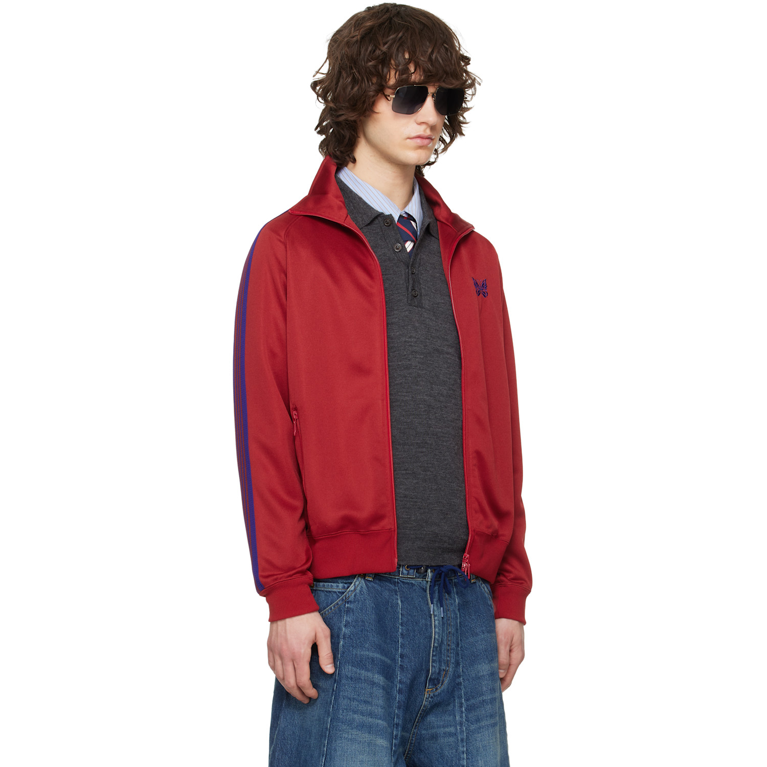  Needles Red Poly Smooth Track Jacket 