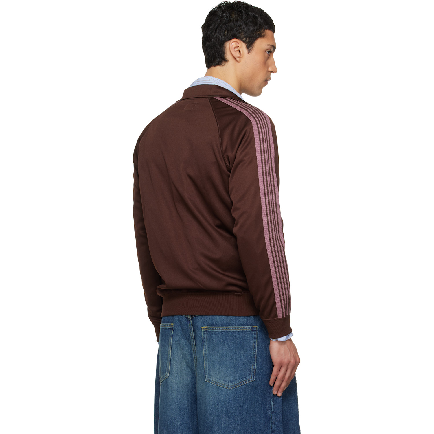  Needles Brown Poly Smooth Track Jacket 