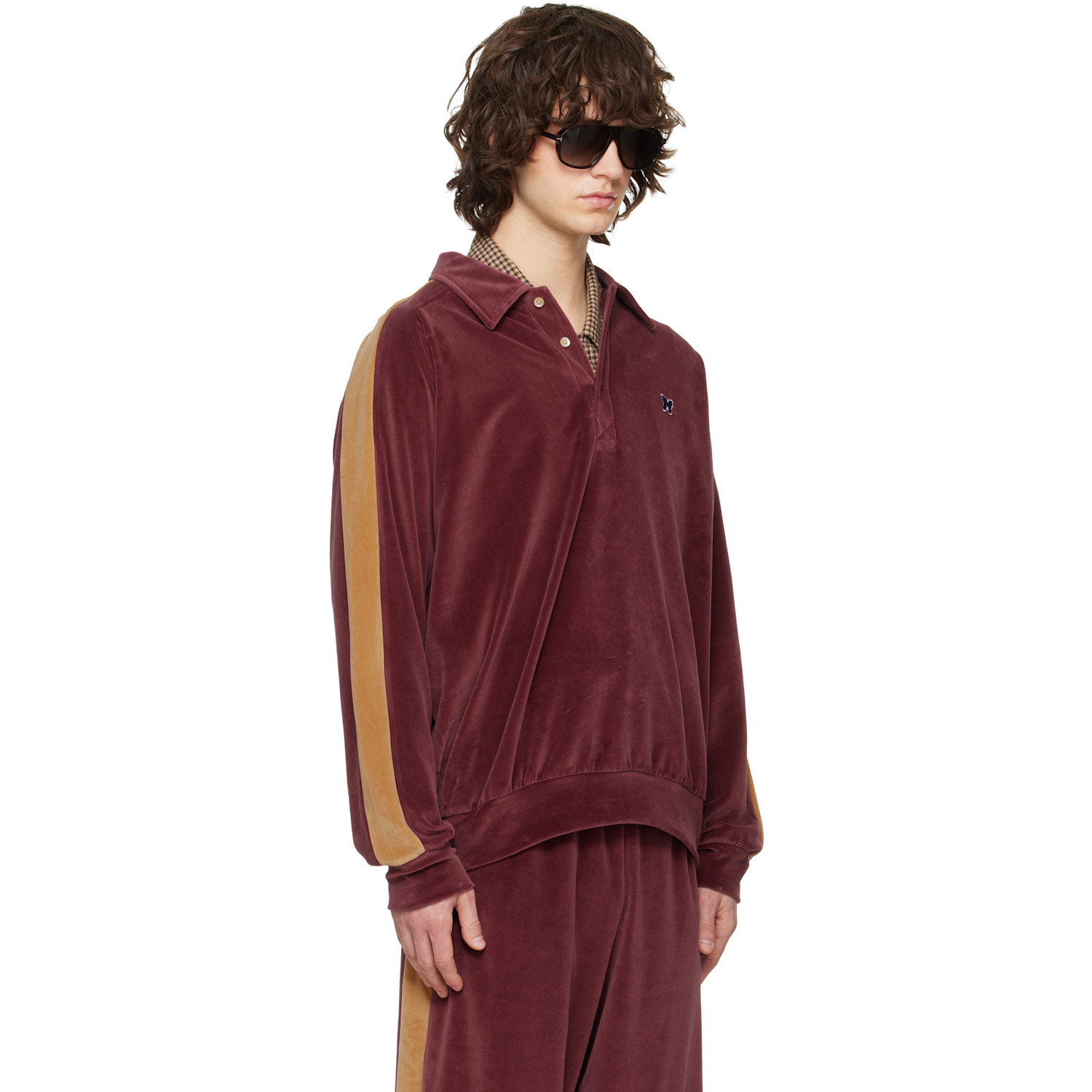  Needles Burgundy Side Line Polo 