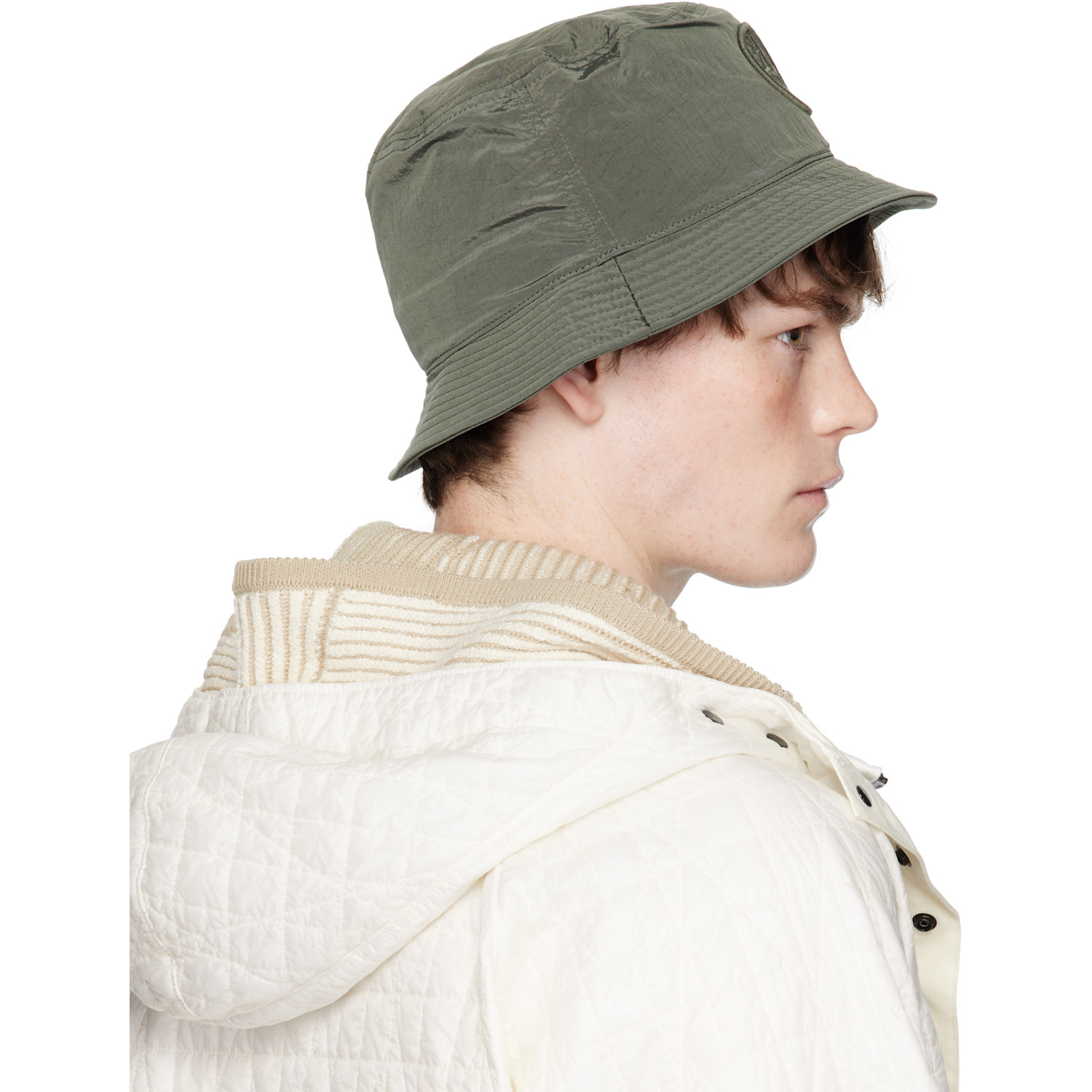  Stone Island Khaki 9100012 Nylon Metal Econyl Bucket Hat 