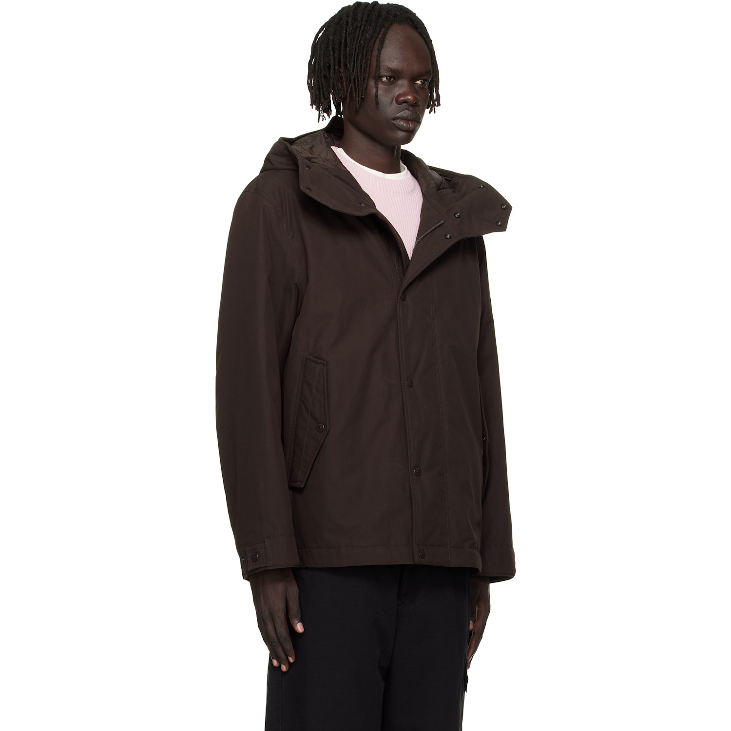  Stone Island Brown 4100105 Weatherproof Cotton Canvas Short Parka 