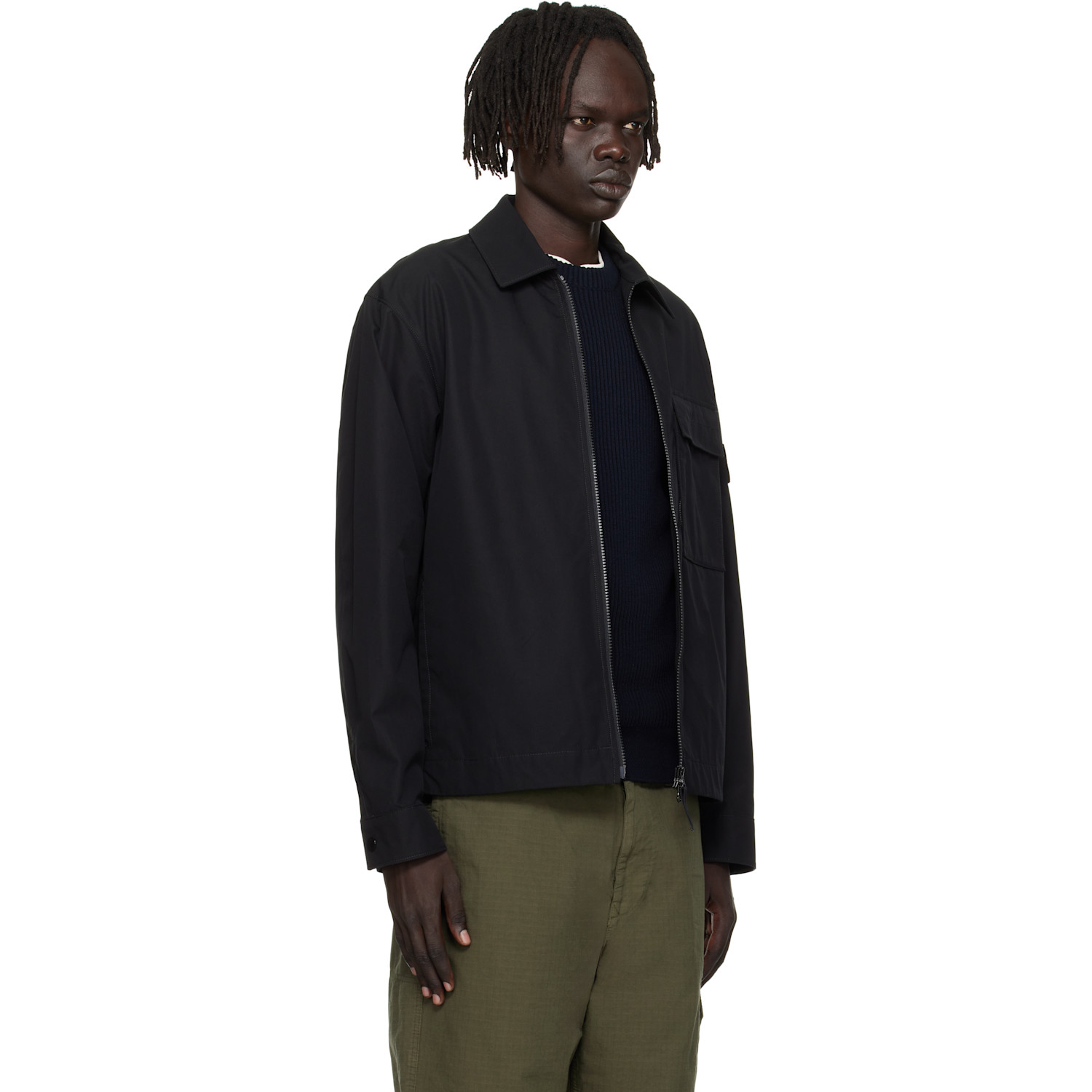  Stone Island Black 1200018 Weatherproof Cotton Canvas Jacket 