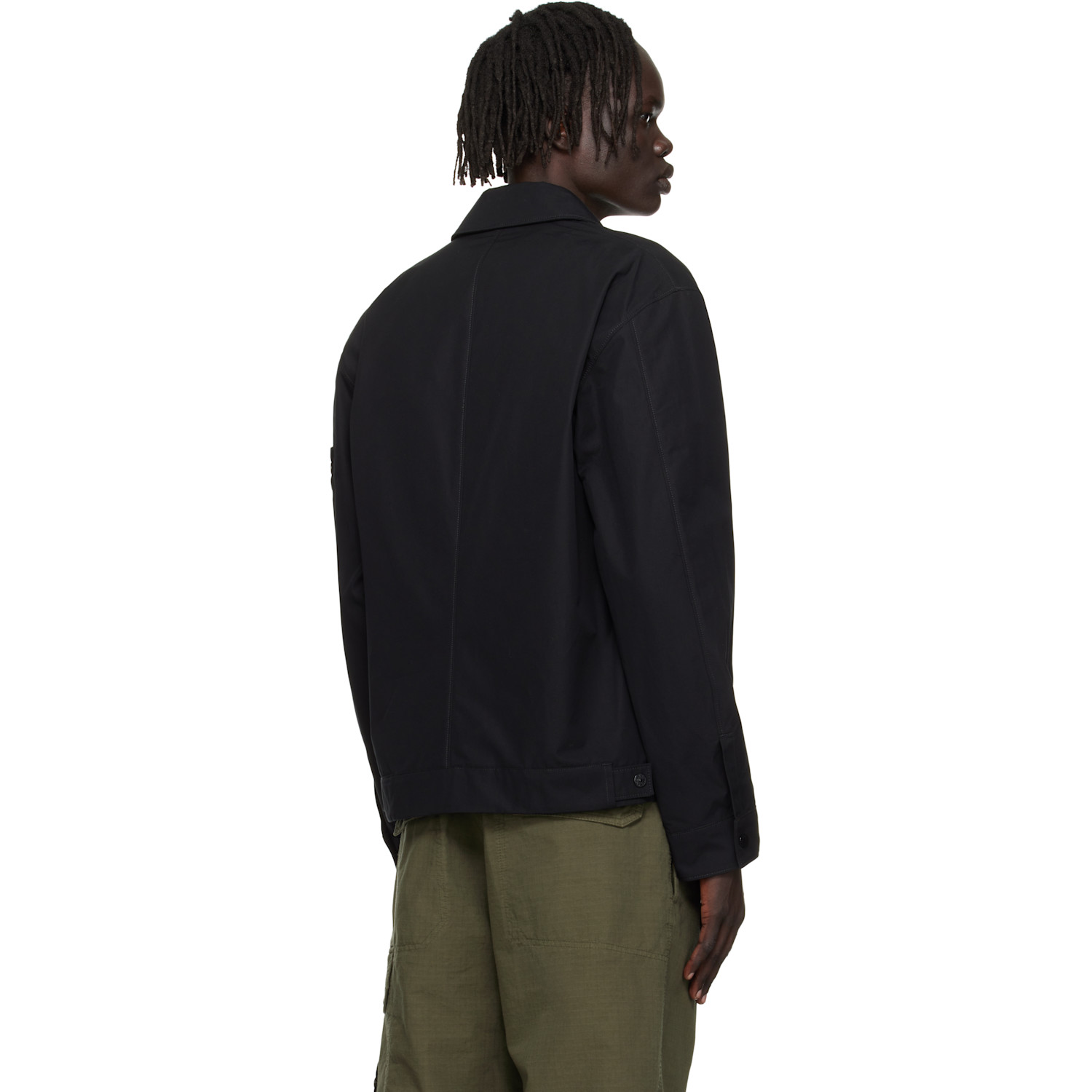  Stone Island Black 1200018 Weatherproof Cotton Canvas Jacket 