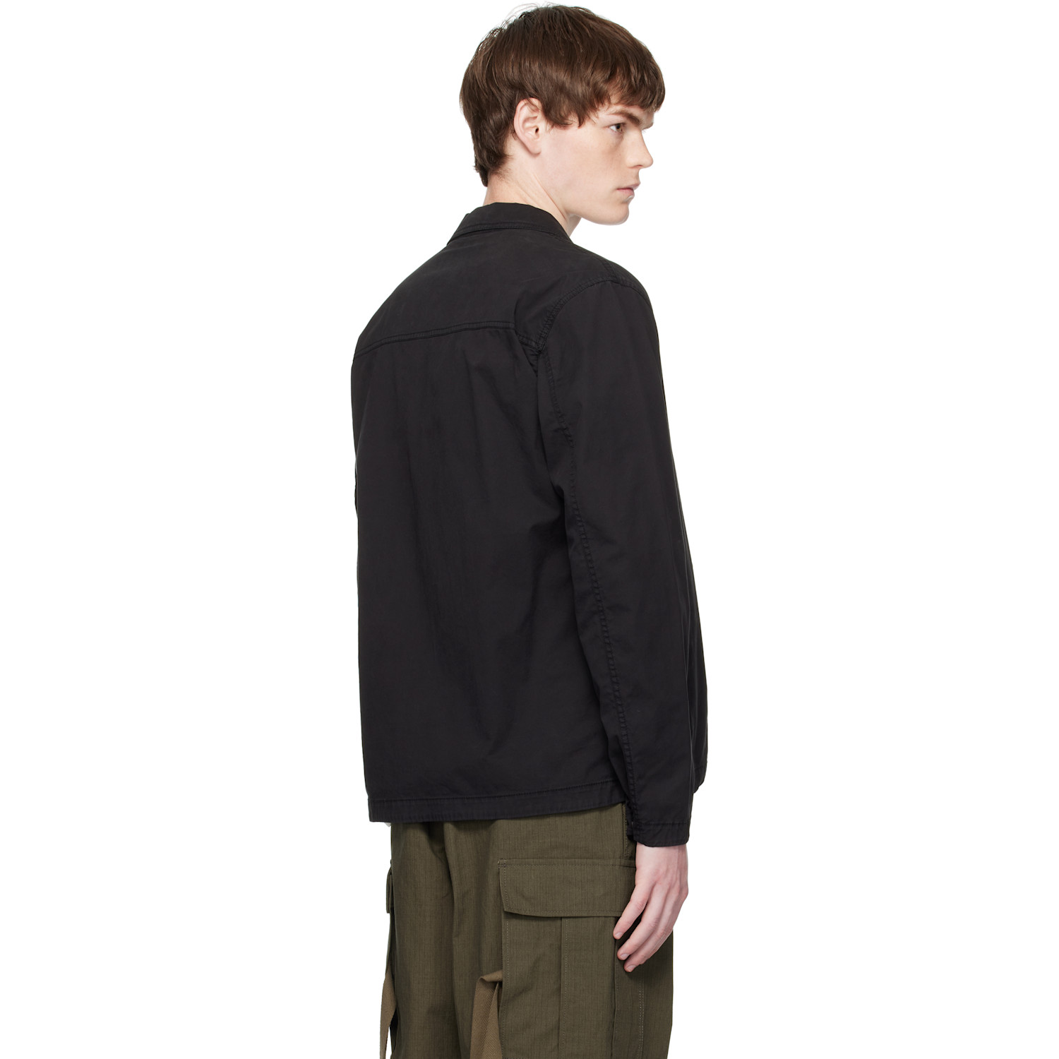  Stone Island Black 1200003 Supima Cotton Twill Stretch-tc Jacket 