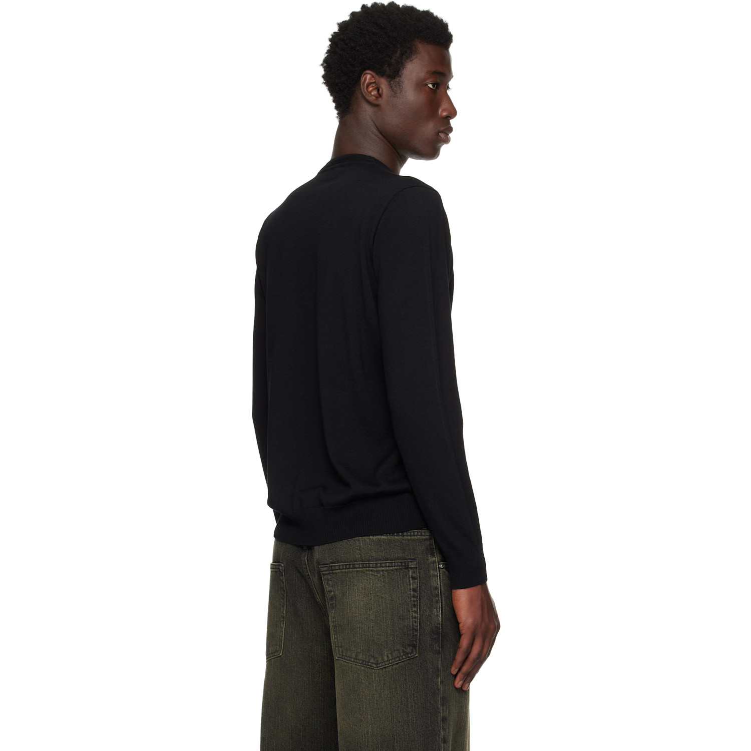  Stone Island Black 5100045 Light Rws Geelong Wool Sweatshirt 