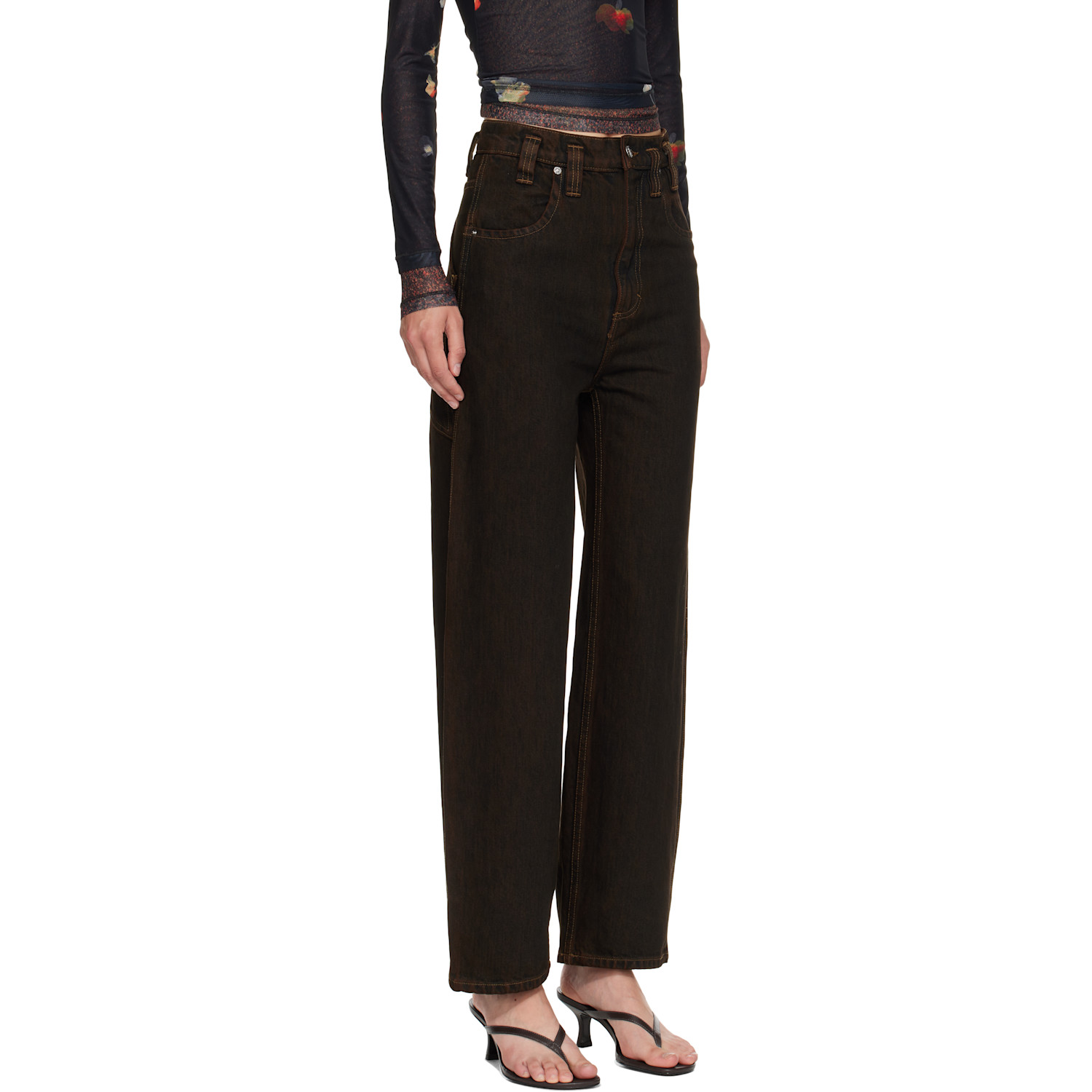  Eckhaus Latta Brown Baggy Jeans 