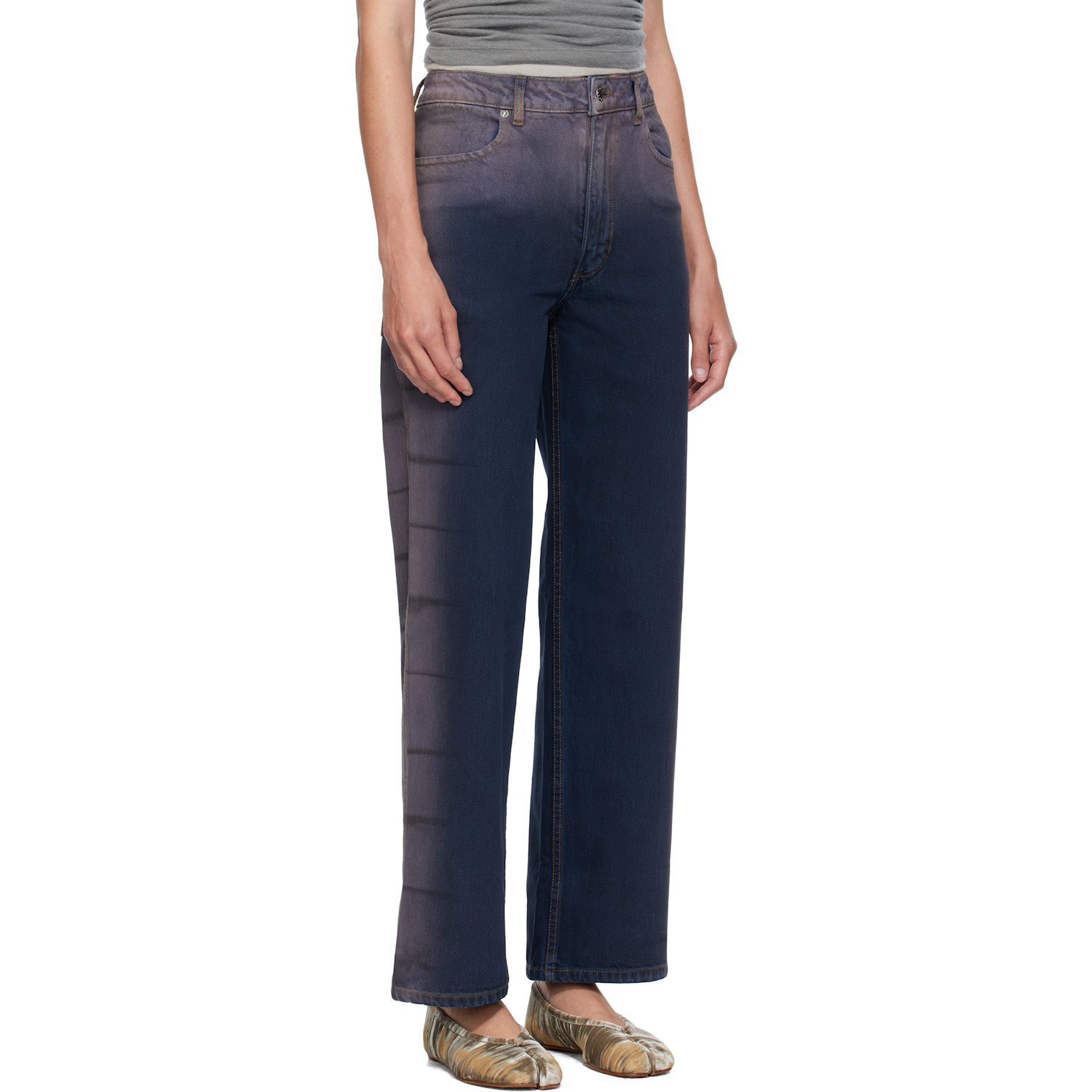  Eckhaus Latta Blue & Purple Wide Leg Jeans 