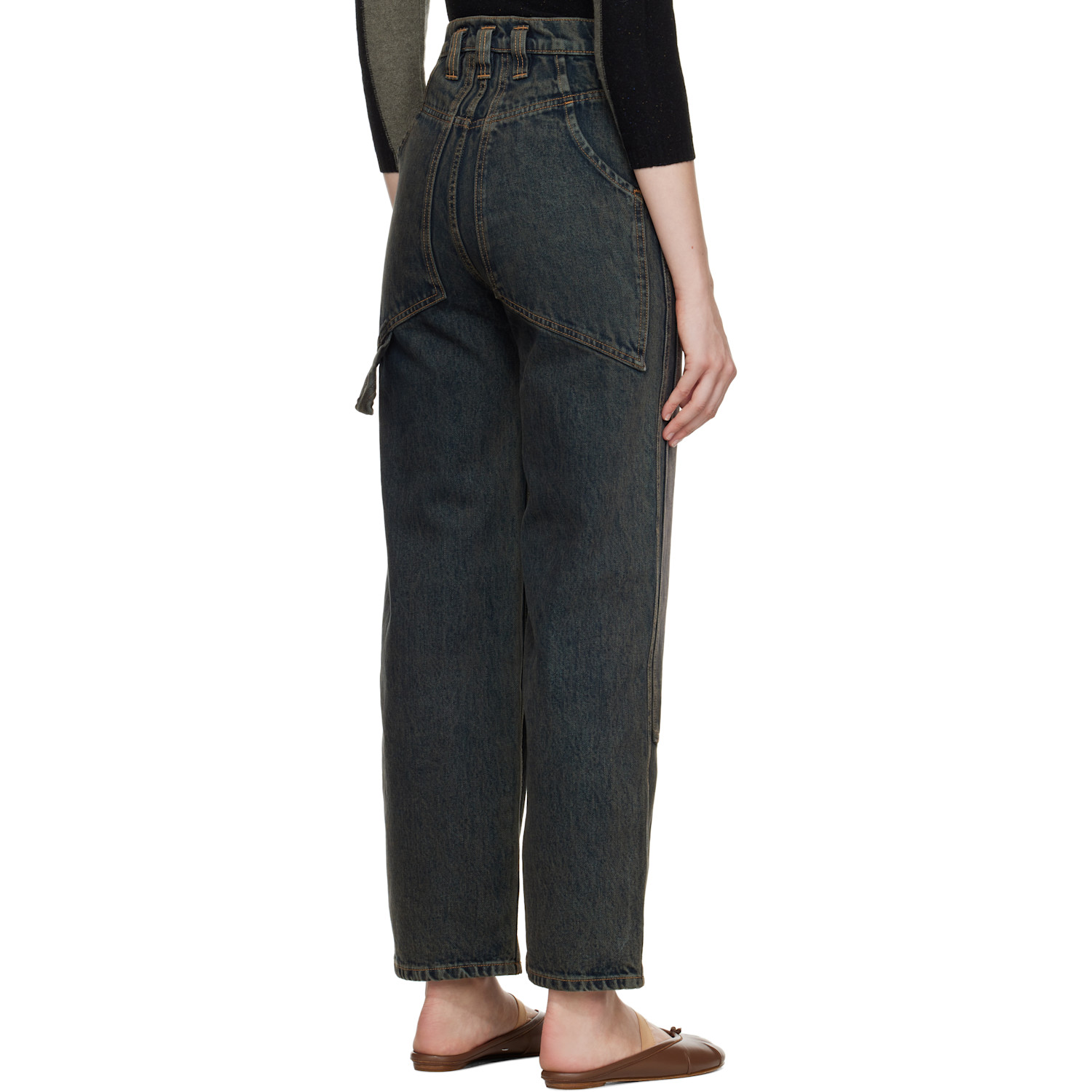  Eckhaus Latta Blue Double Knee Baggy Jeans 