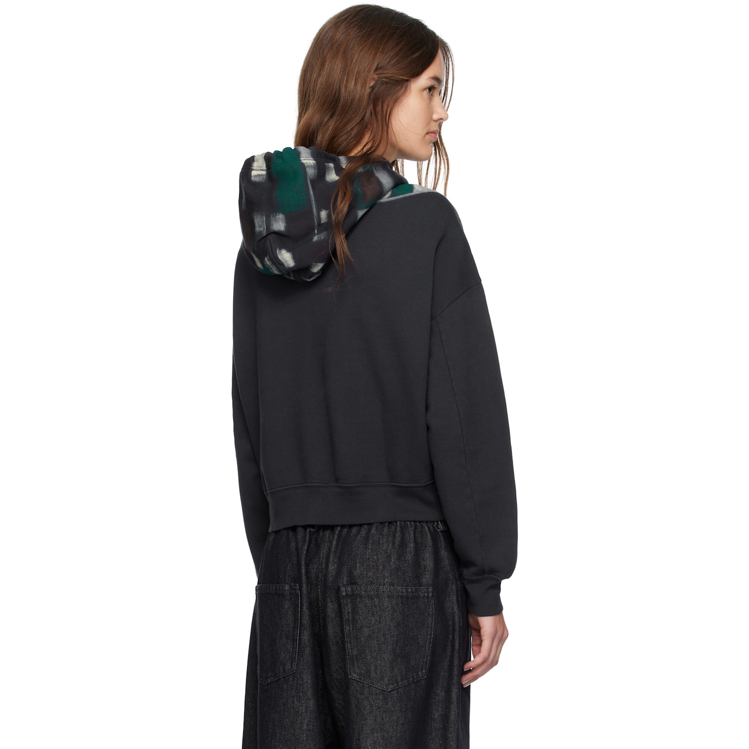  Eckhaus Latta Navy Garment-dyed Hoodie 