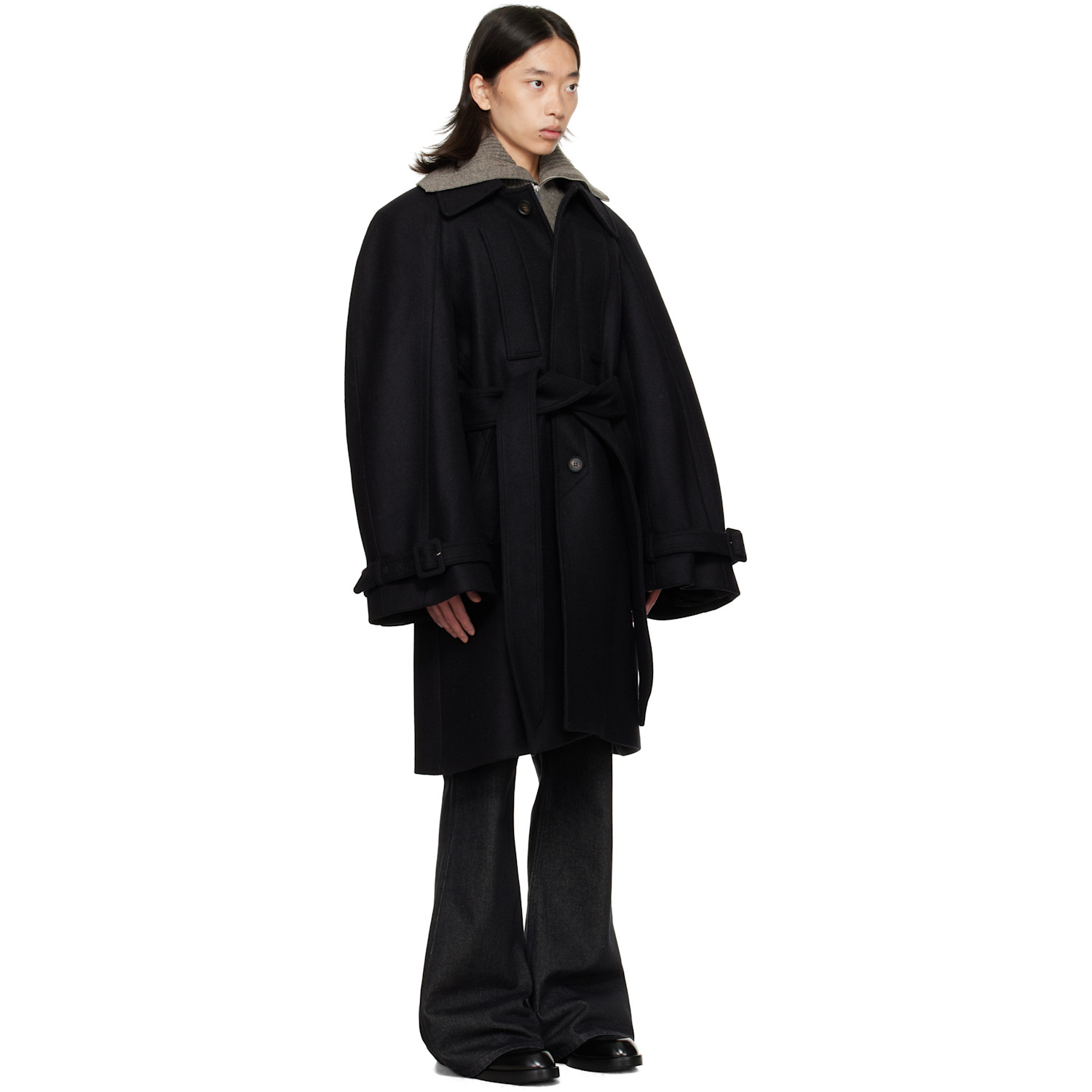  Egonlab Black Long Raglan Coat 