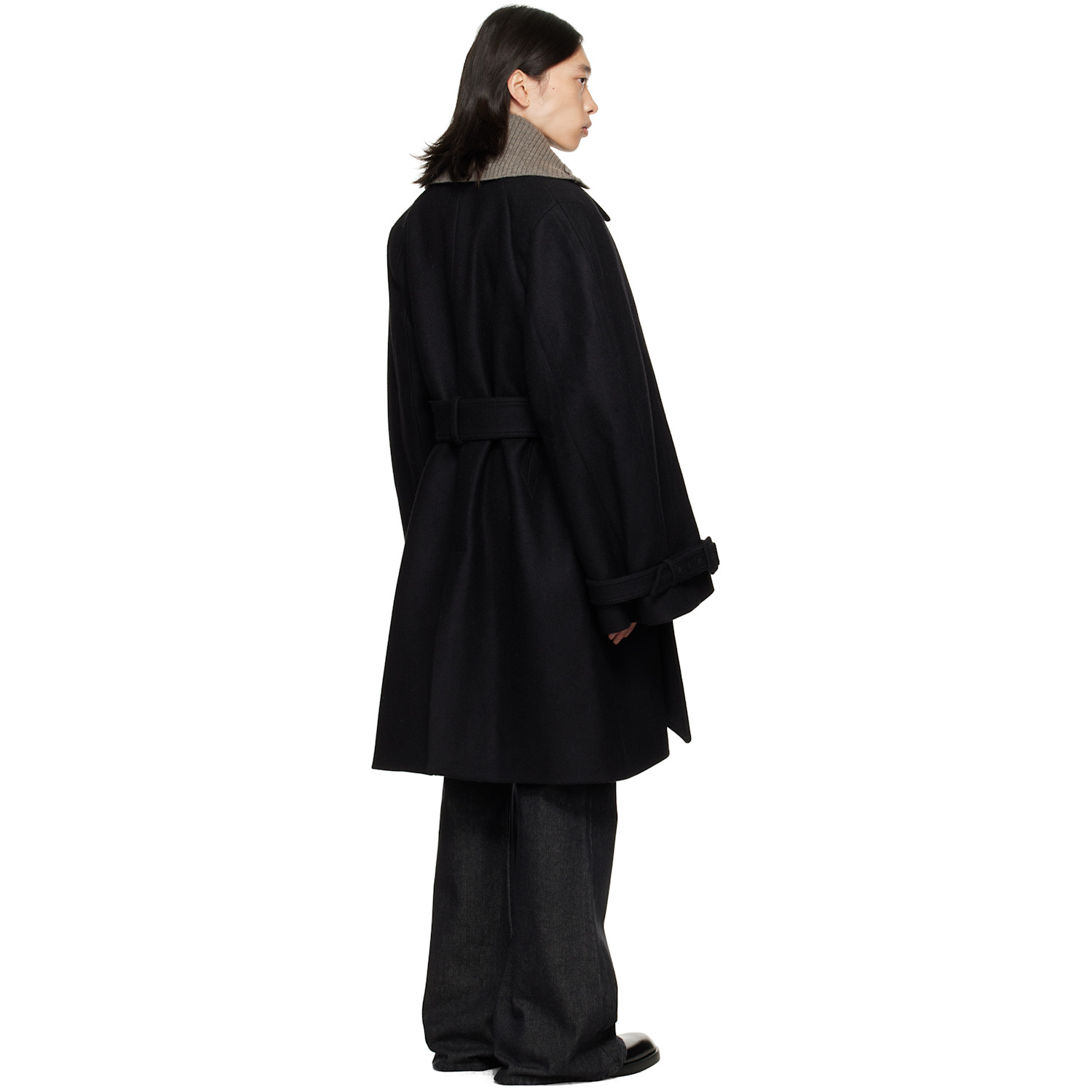  Egonlab Black Long Raglan Coat 