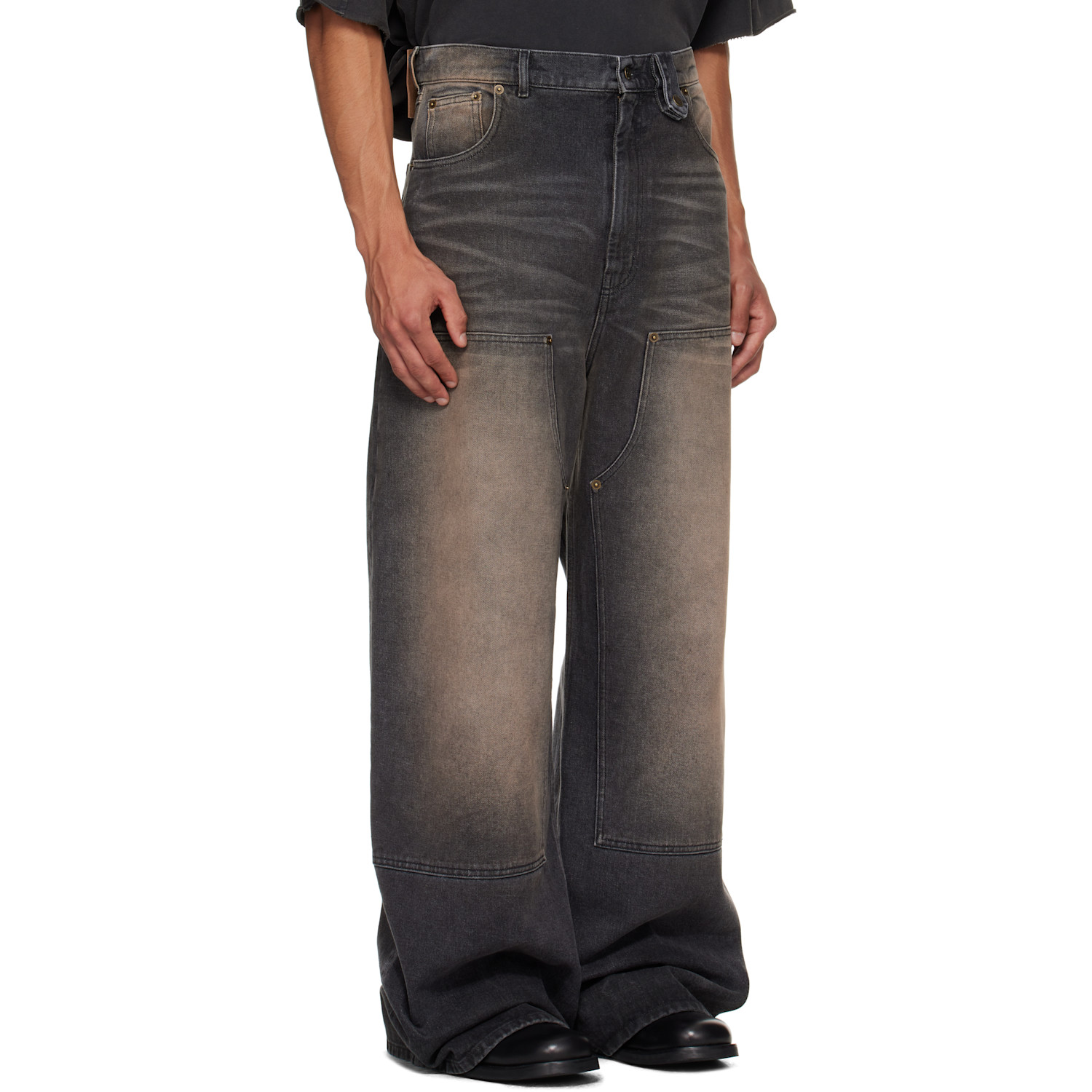  Egonlab Black & Brown Baggy Jeans 