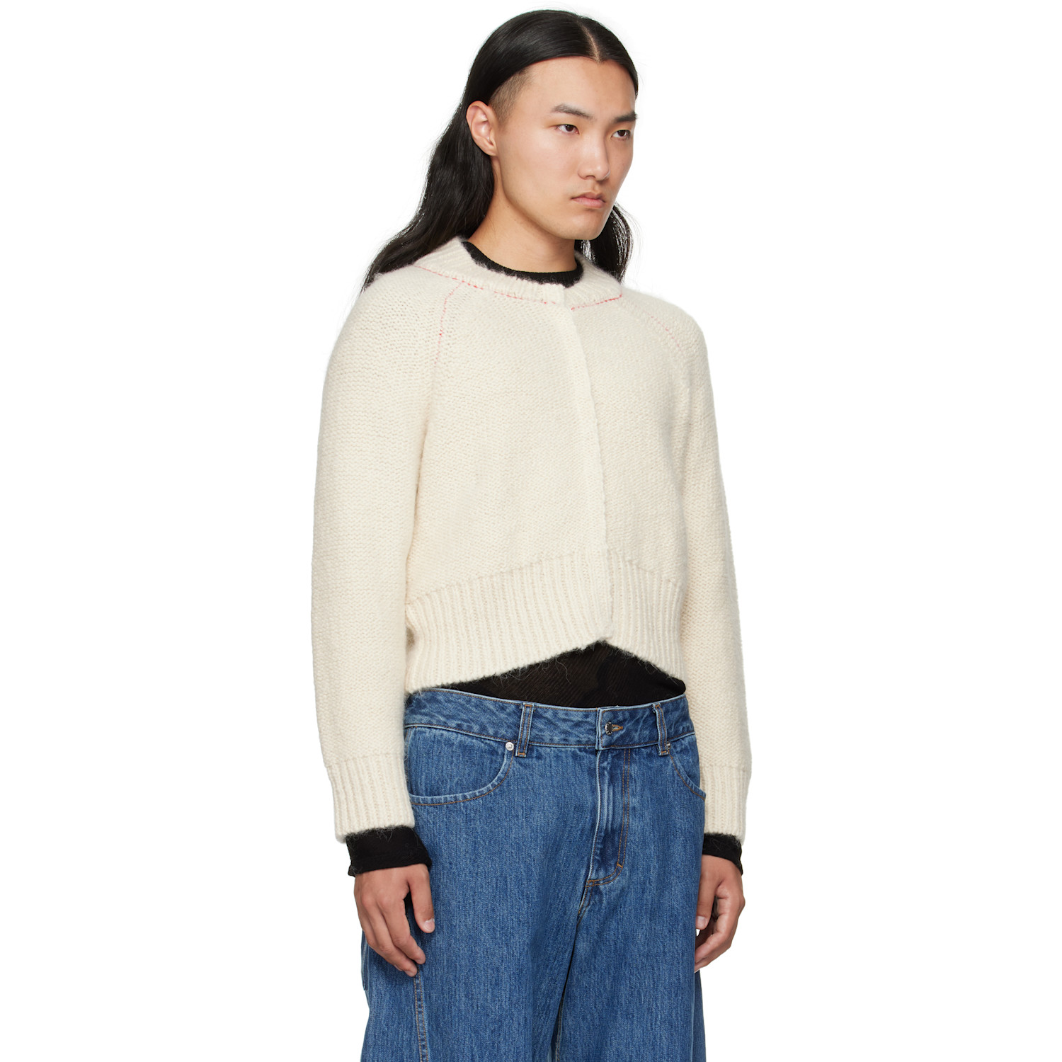  Eckhaus Latta Off-white Fisherman's Cardigan 
