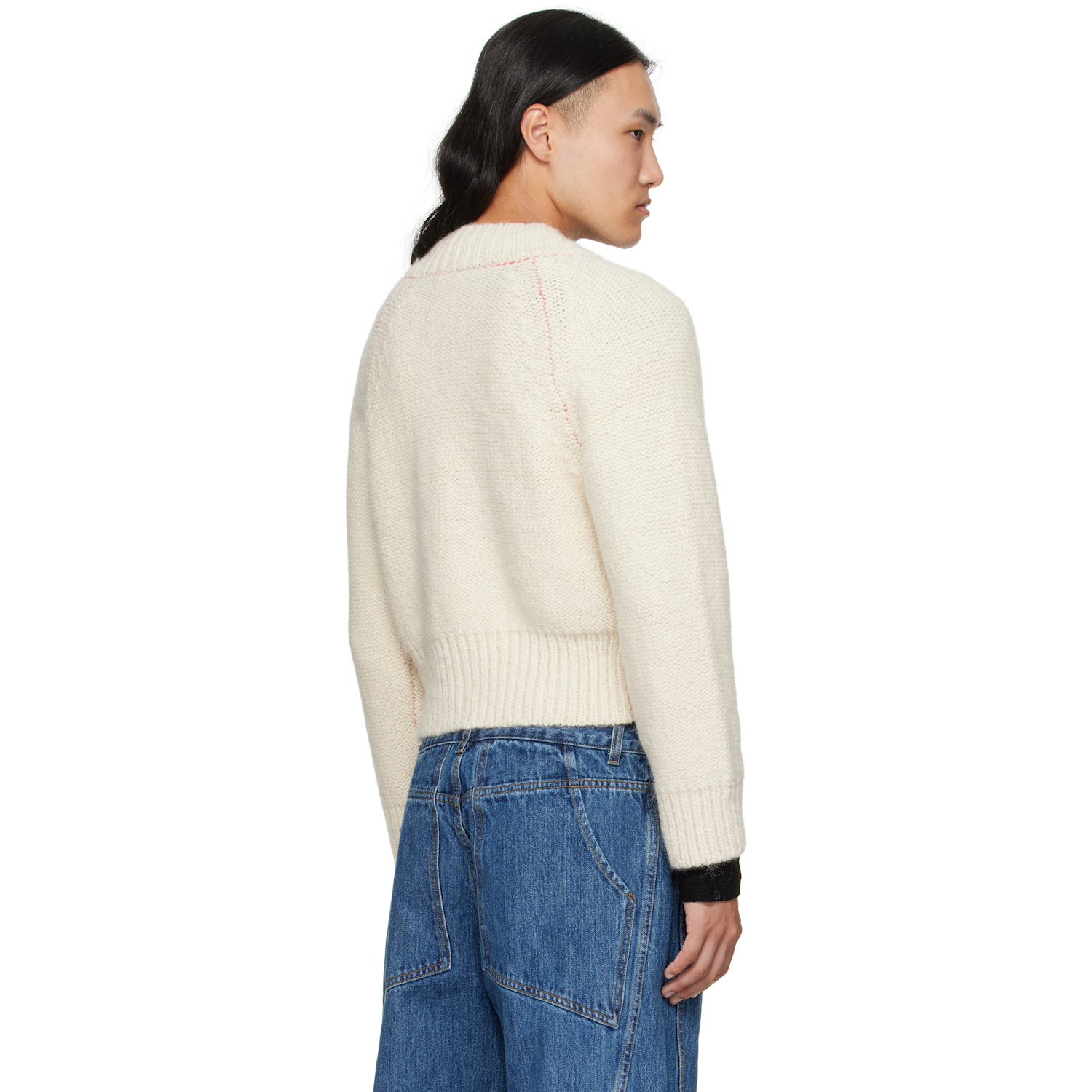  Eckhaus Latta Off-white Fisherman's Cardigan 