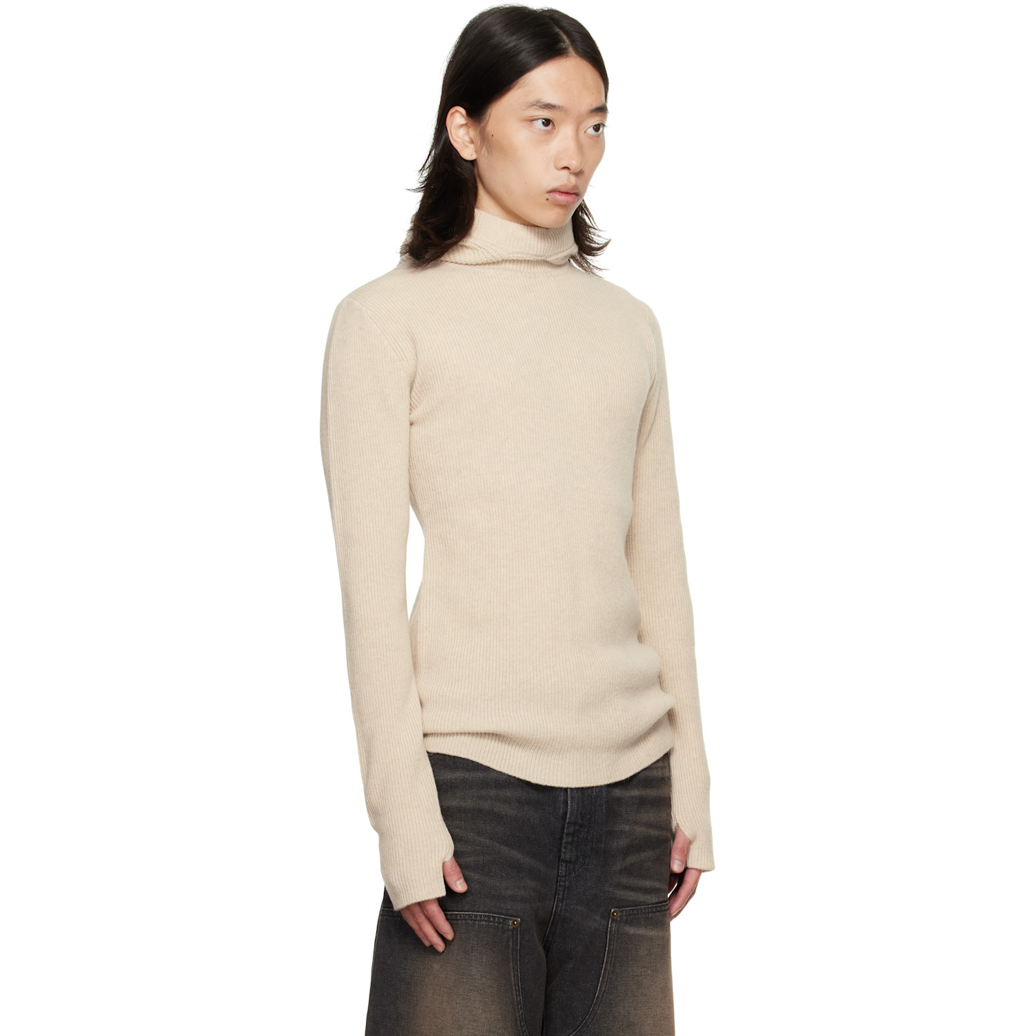  Egonlab Beige Knit Hoodie 