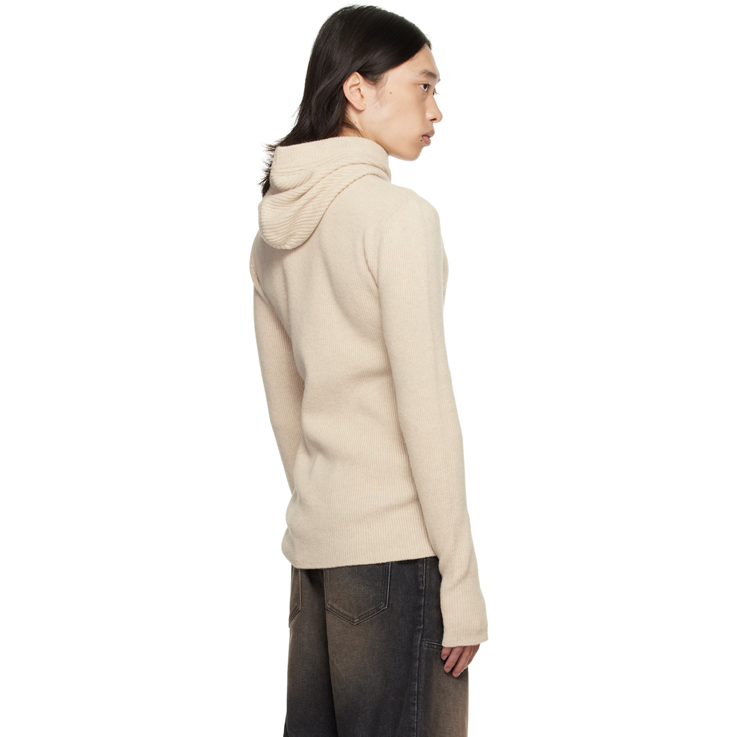  Egonlab Beige Knit Hoodie 