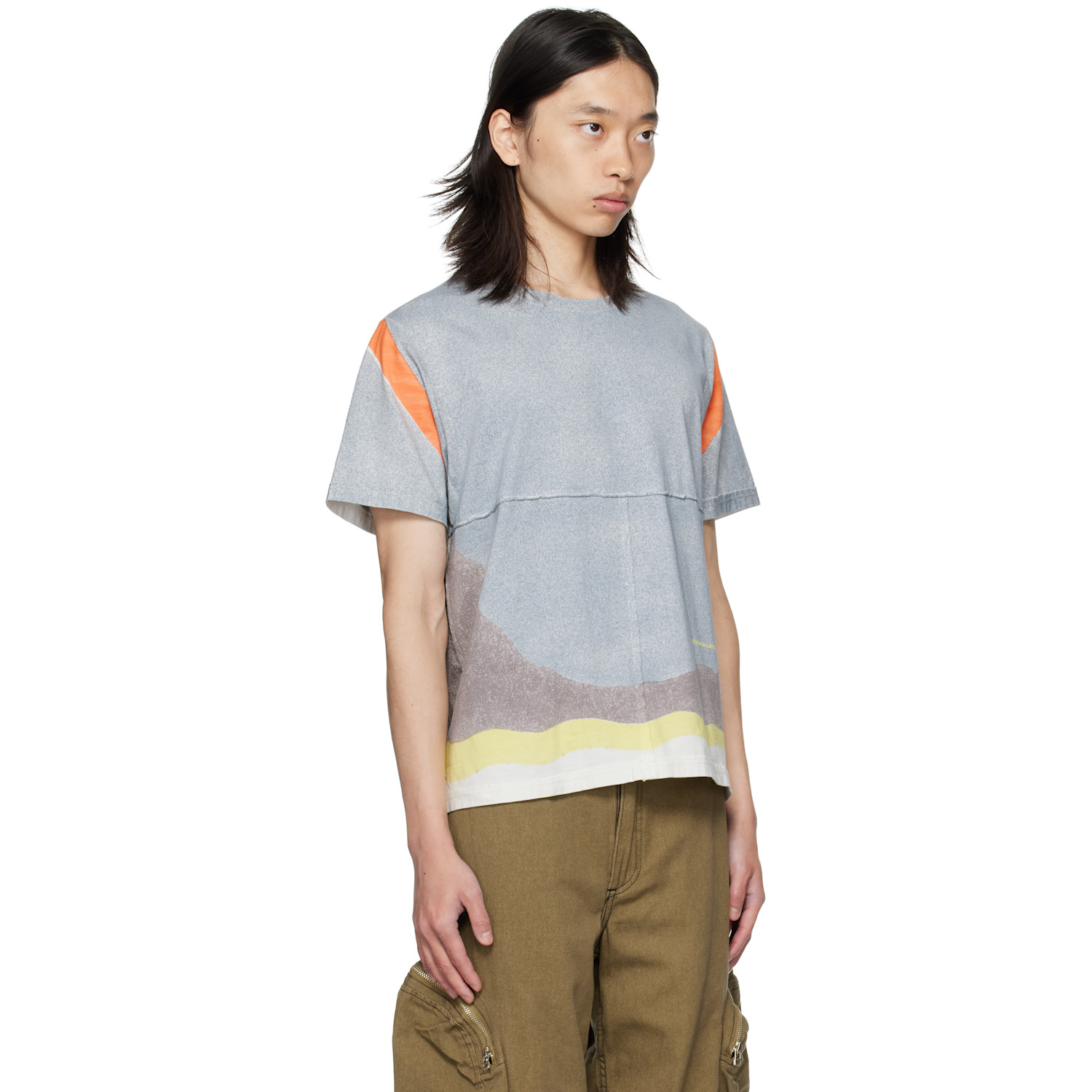  Eckhaus Latta Gray Lapped T-shirt 