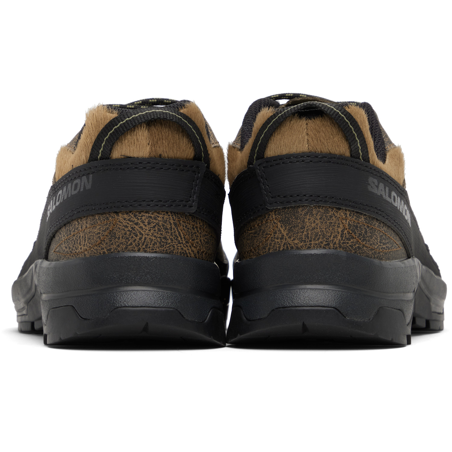  Salomon Brown X-alp Low Distressed Leather Sneakers 
