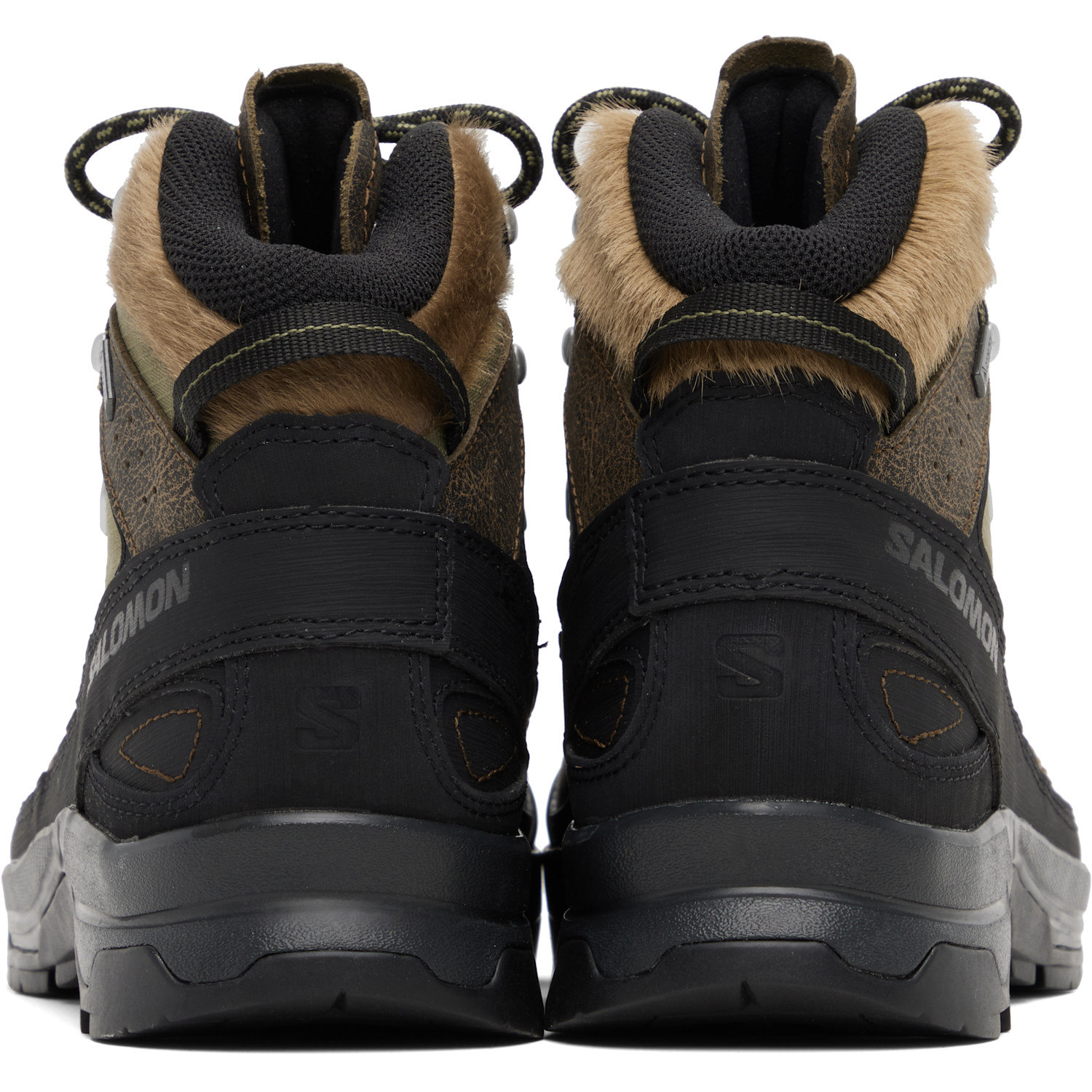  Salomon Khaki X-alp Mid Distressed Leather Gore-tex Boots 