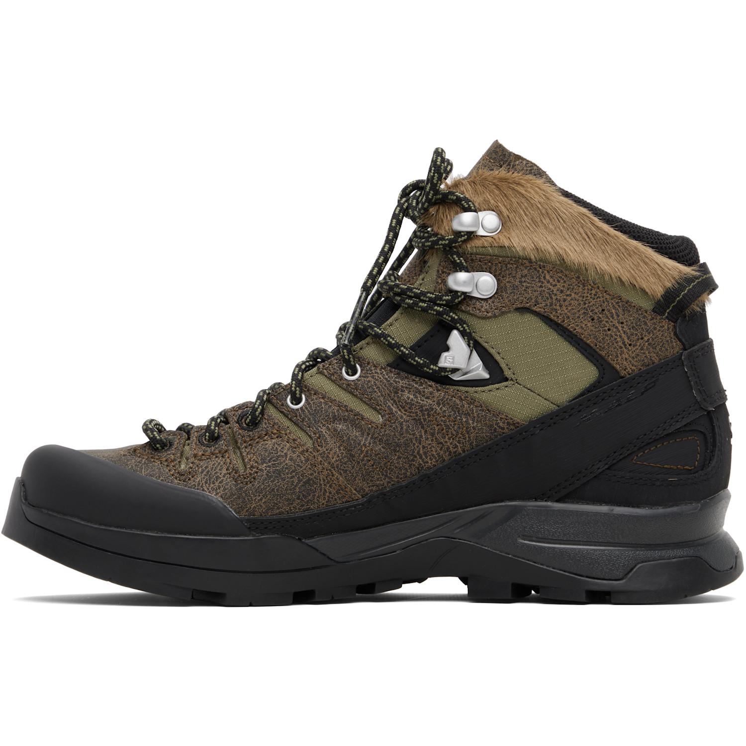  Salomon Khaki X-alp Mid Distressed Leather Gore-tex Boots 