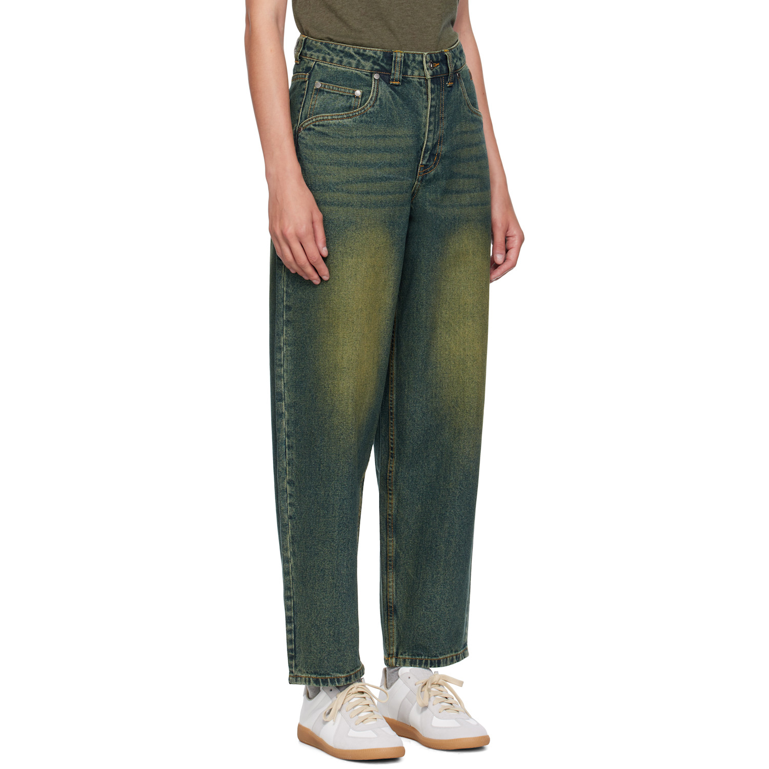  Dime Blue & Green Baggy Jeans 