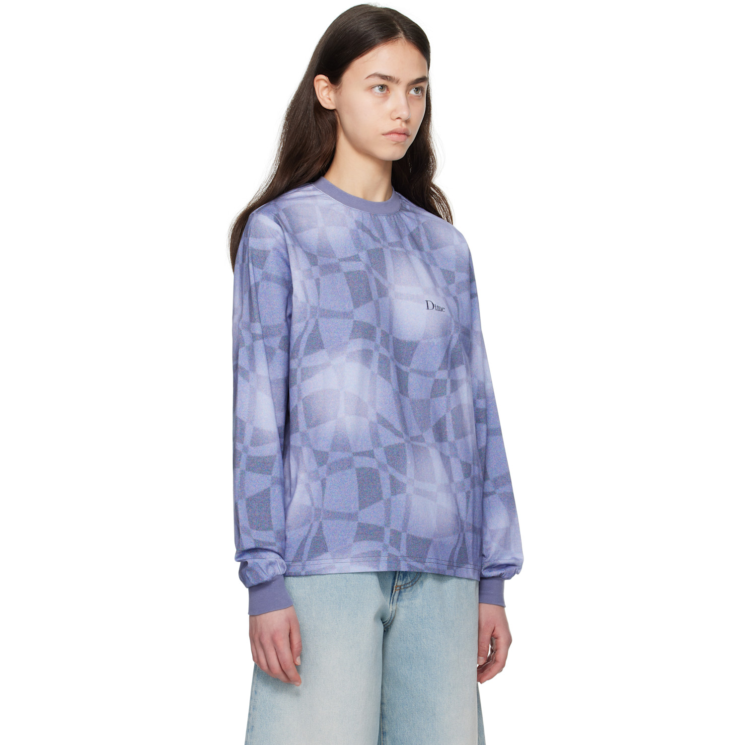  Dime Blue Abstract Ls T-shirt 