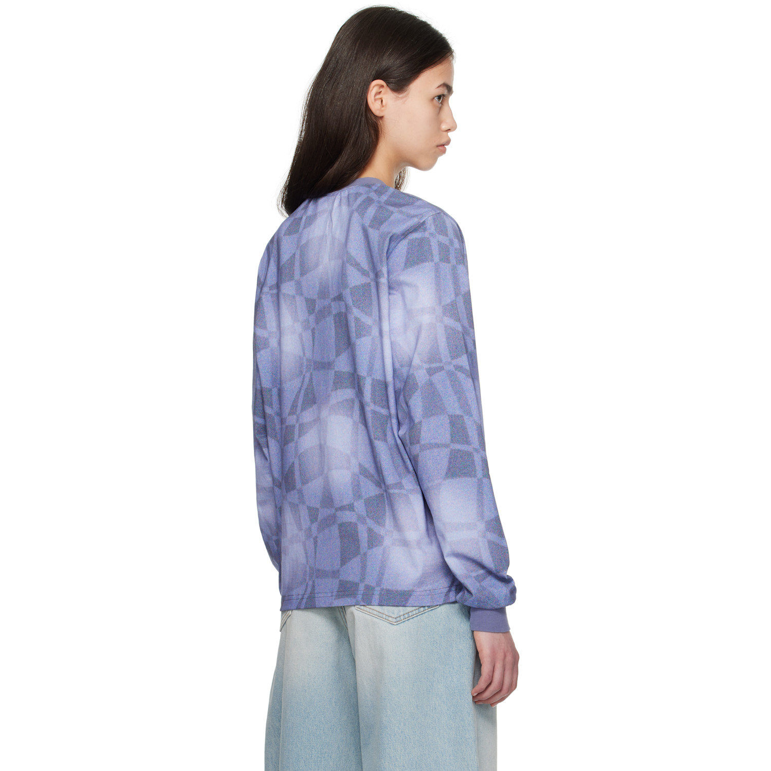  Dime Blue Abstract Ls T-shirt 