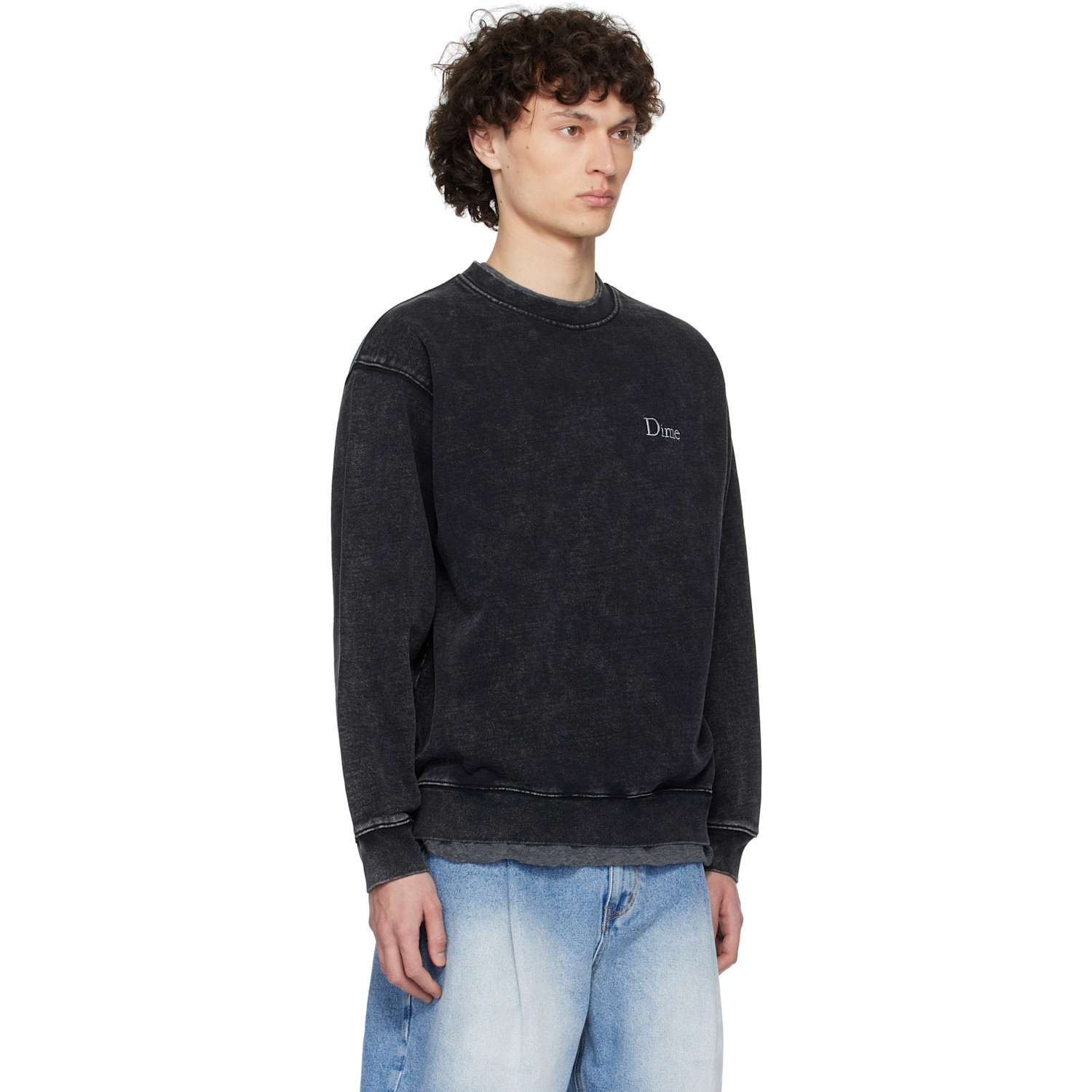  Dime Black Classic French Terry Crewneck Sweatshirt 