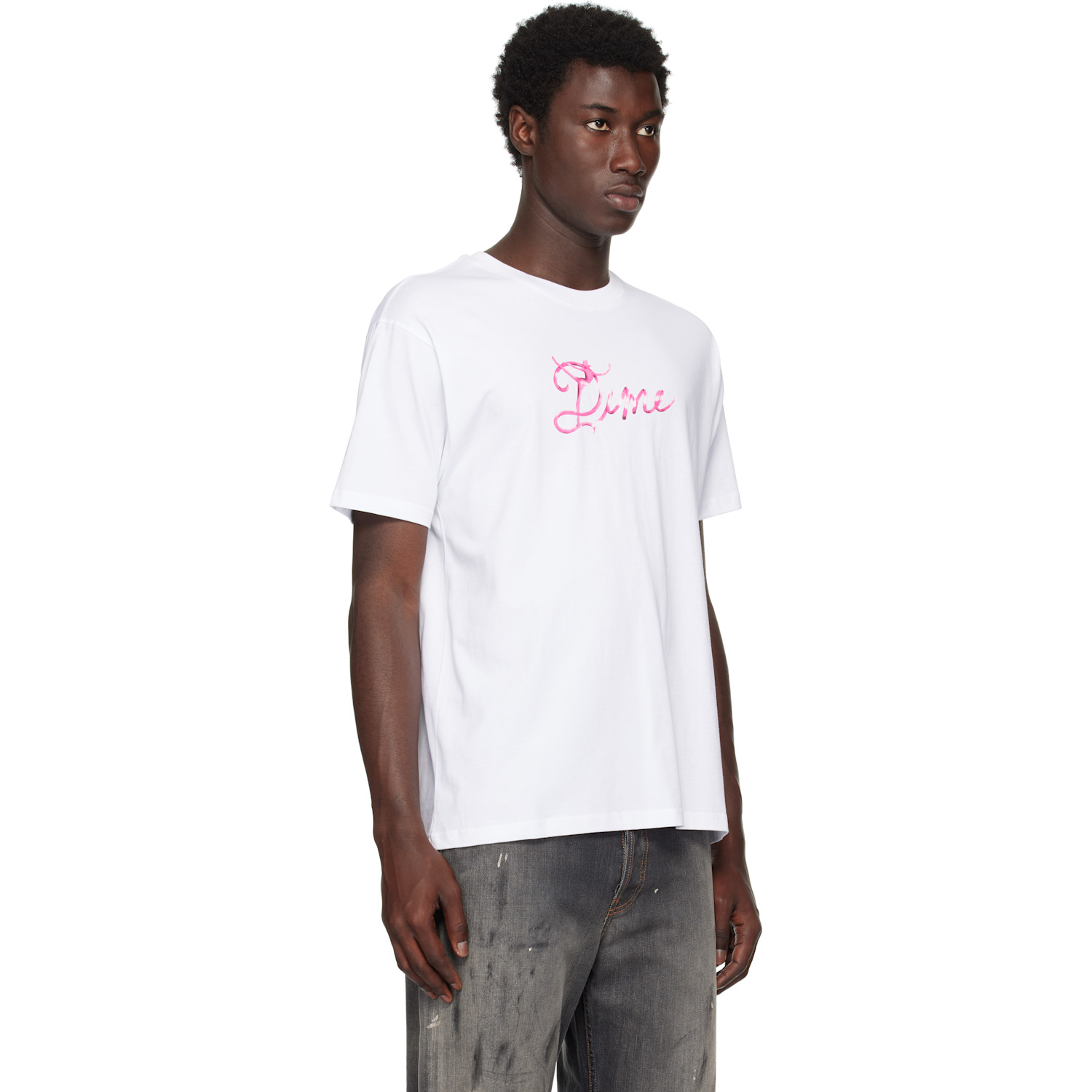  Dime White Satin T-shirt 