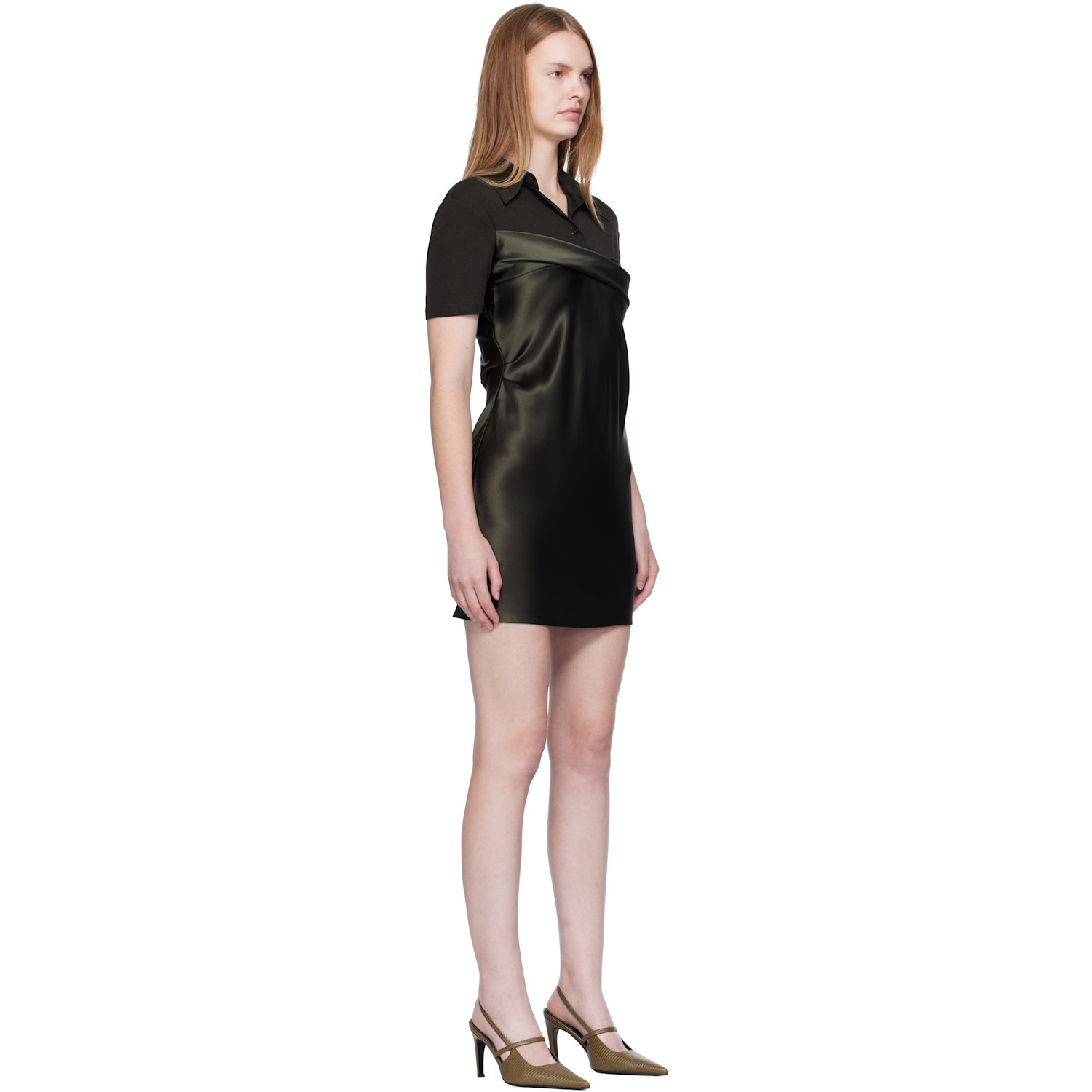  Nanushka Gray & Green Heceta Minidress 