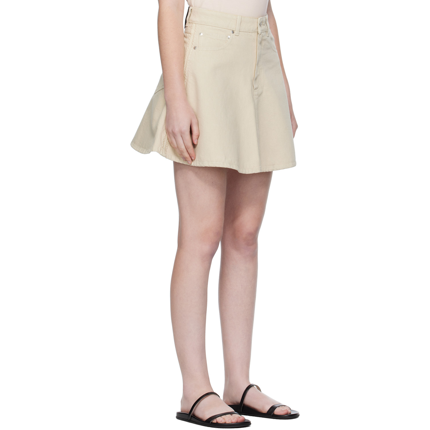  Nanushka Beige Neah Denim Miniskirt 