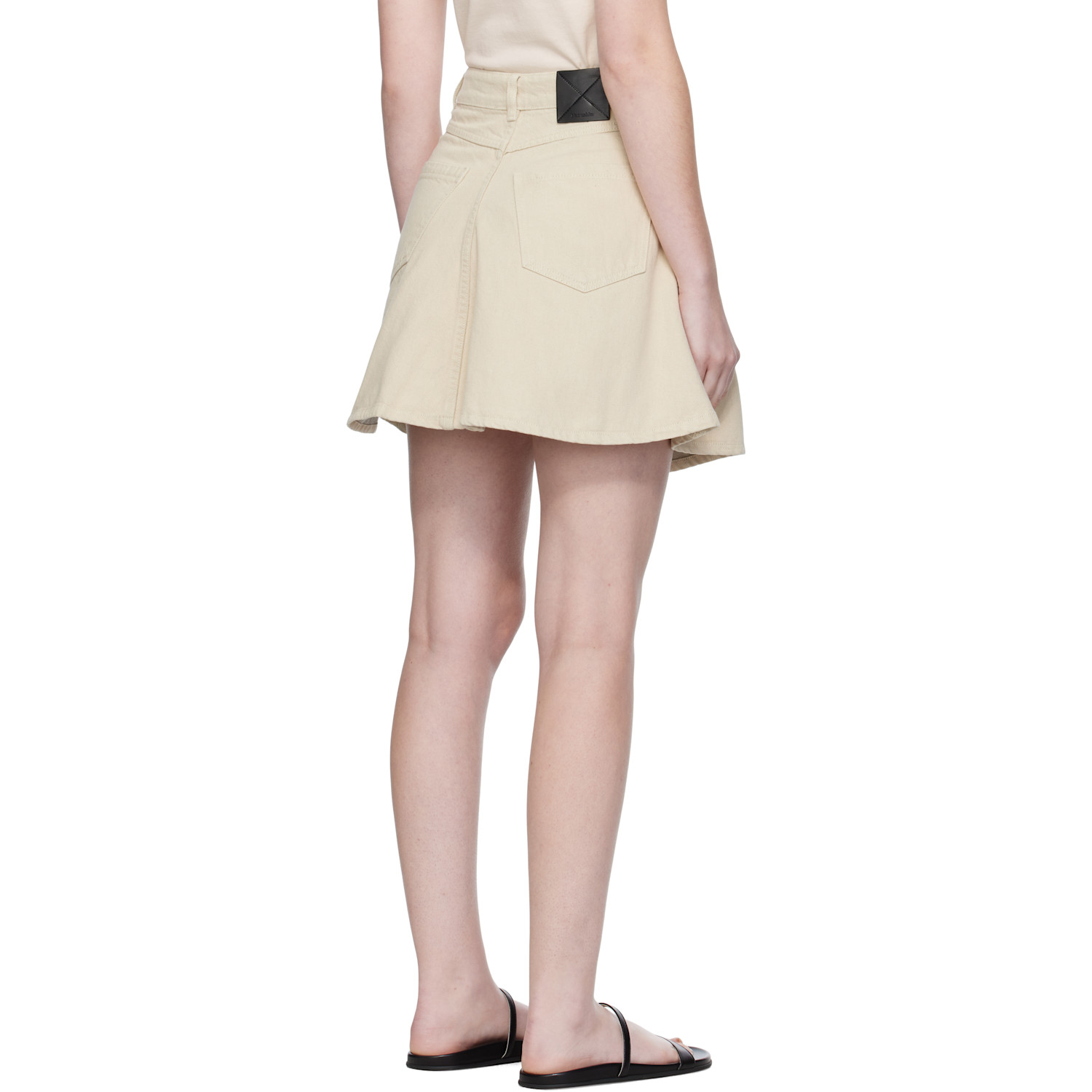  Nanushka Beige Neah Denim Miniskirt 