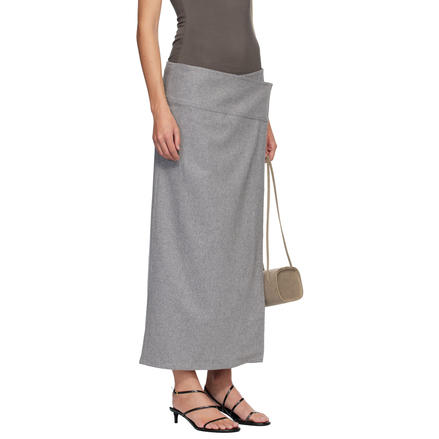  Belle Anna Gray Scene Midi Skirt 