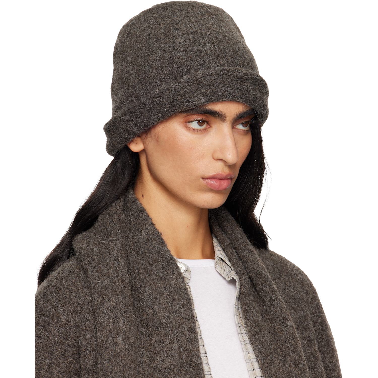  Lauren Manoogian Gray Crown Beanie 