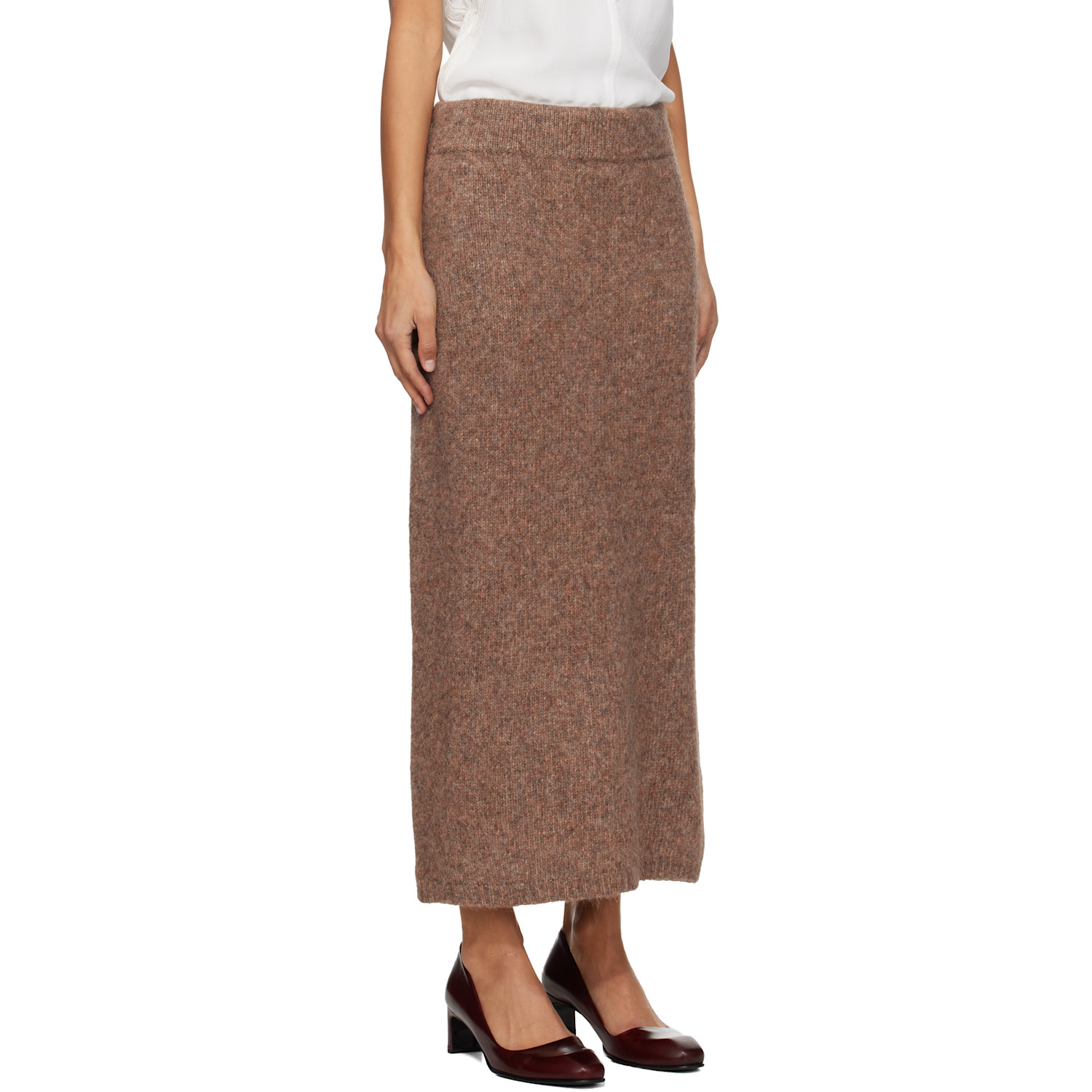 Lauren Manoogian Beige Loft Pencil Midi Skirt 
