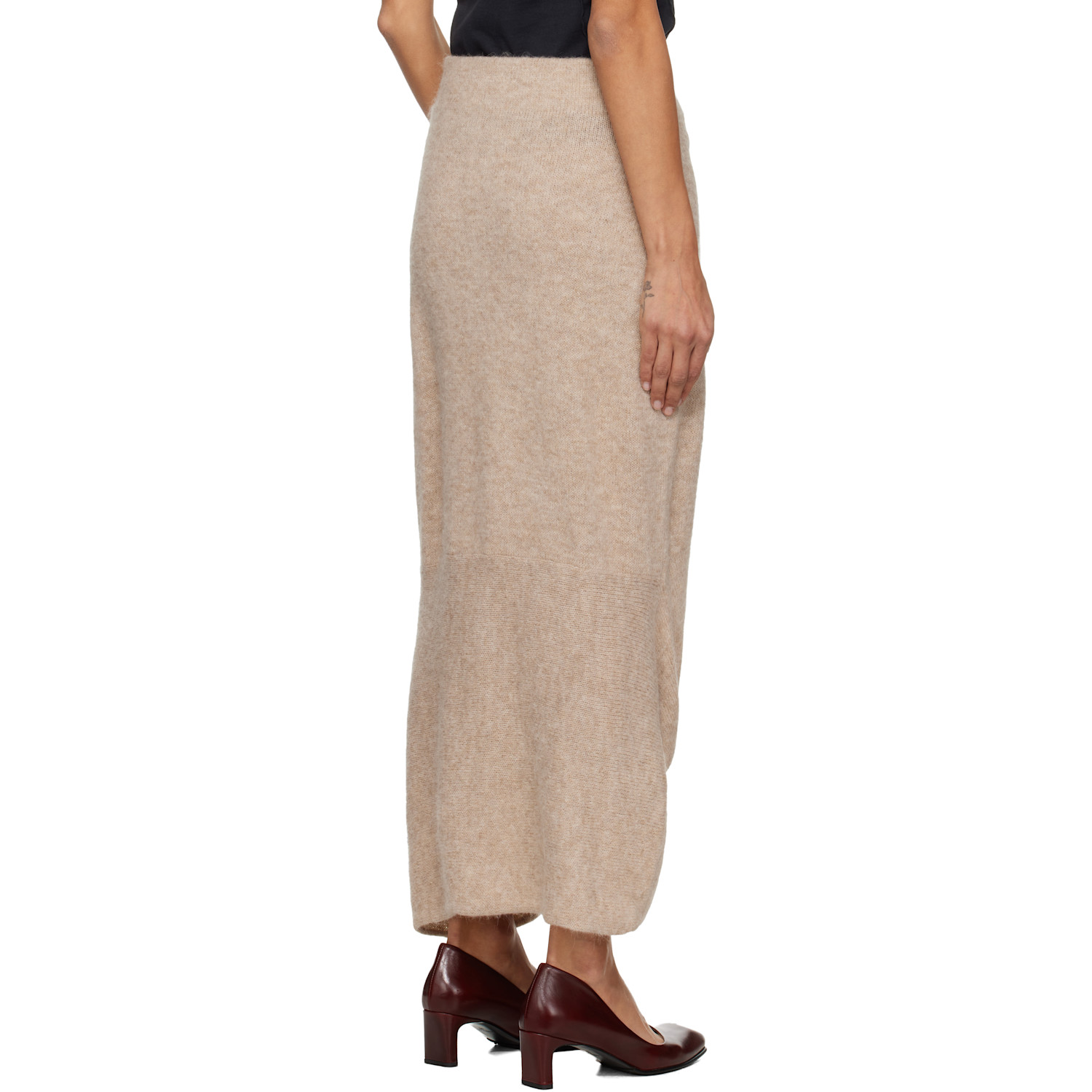  Lauren Manoogian Beige Knot Midi Skirt 
