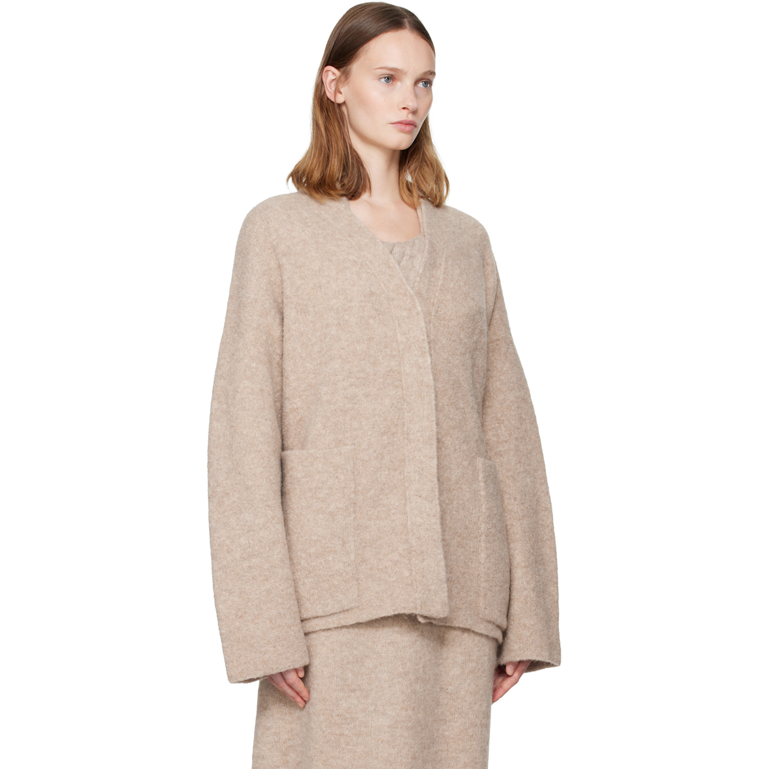  Lauren Manoogian Beige Double Face Cardigan 